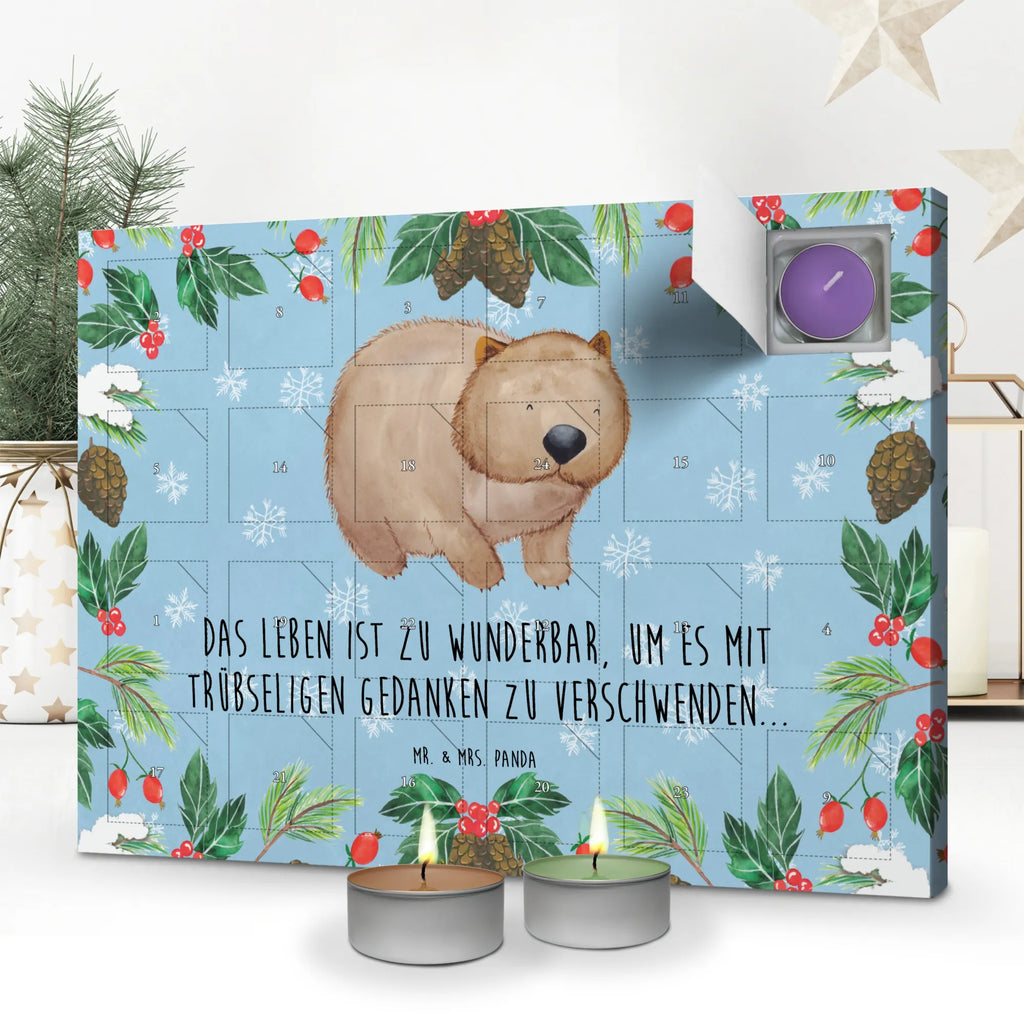 Scented candle advent calendar Wombat card, gift ideas, gifts, small animals, cute, cute animal motives, hand drawn, funny sayings, good mood, special gifts, animal lover, life is beautiful, Australia, saying