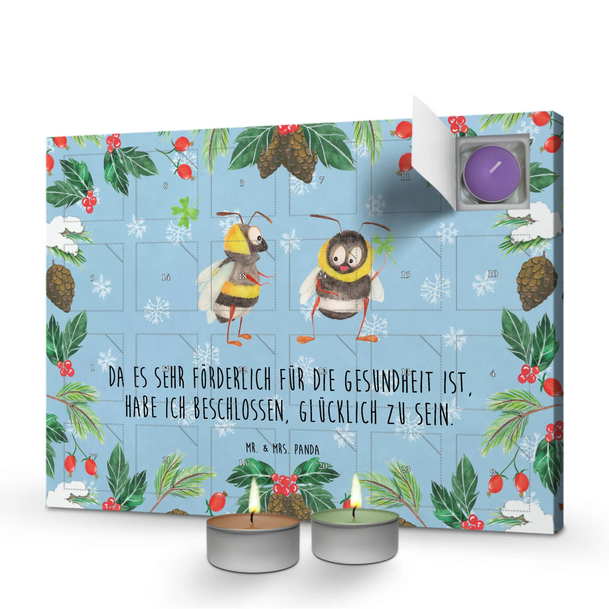 Duftkerzen Adventskalender Hummeln Kleeblatt