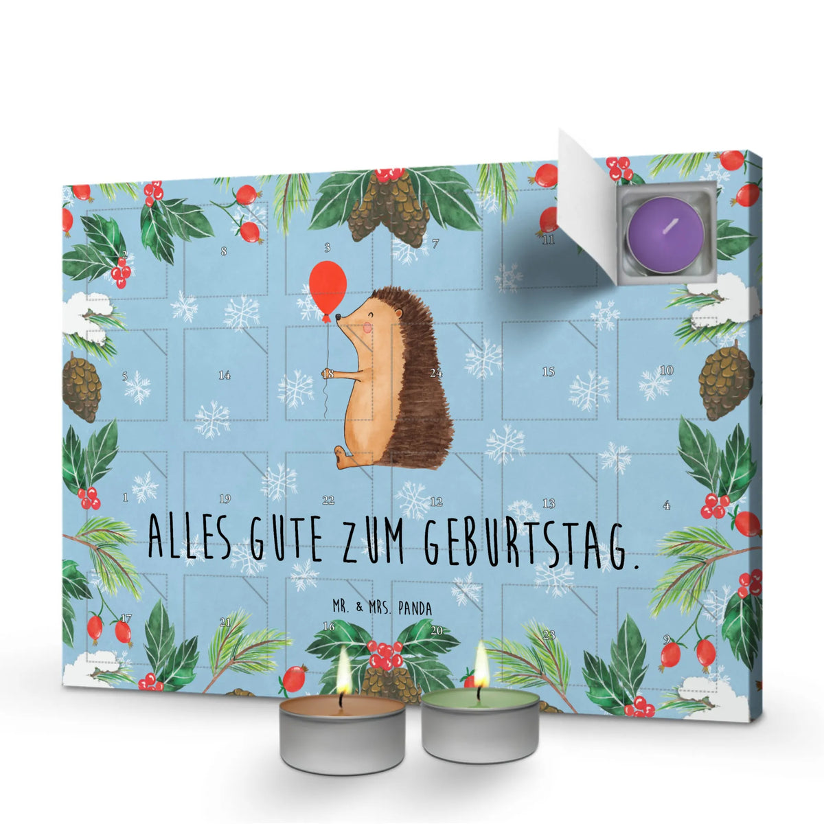 Duftkerzen Adventskalender Igel Luftballon