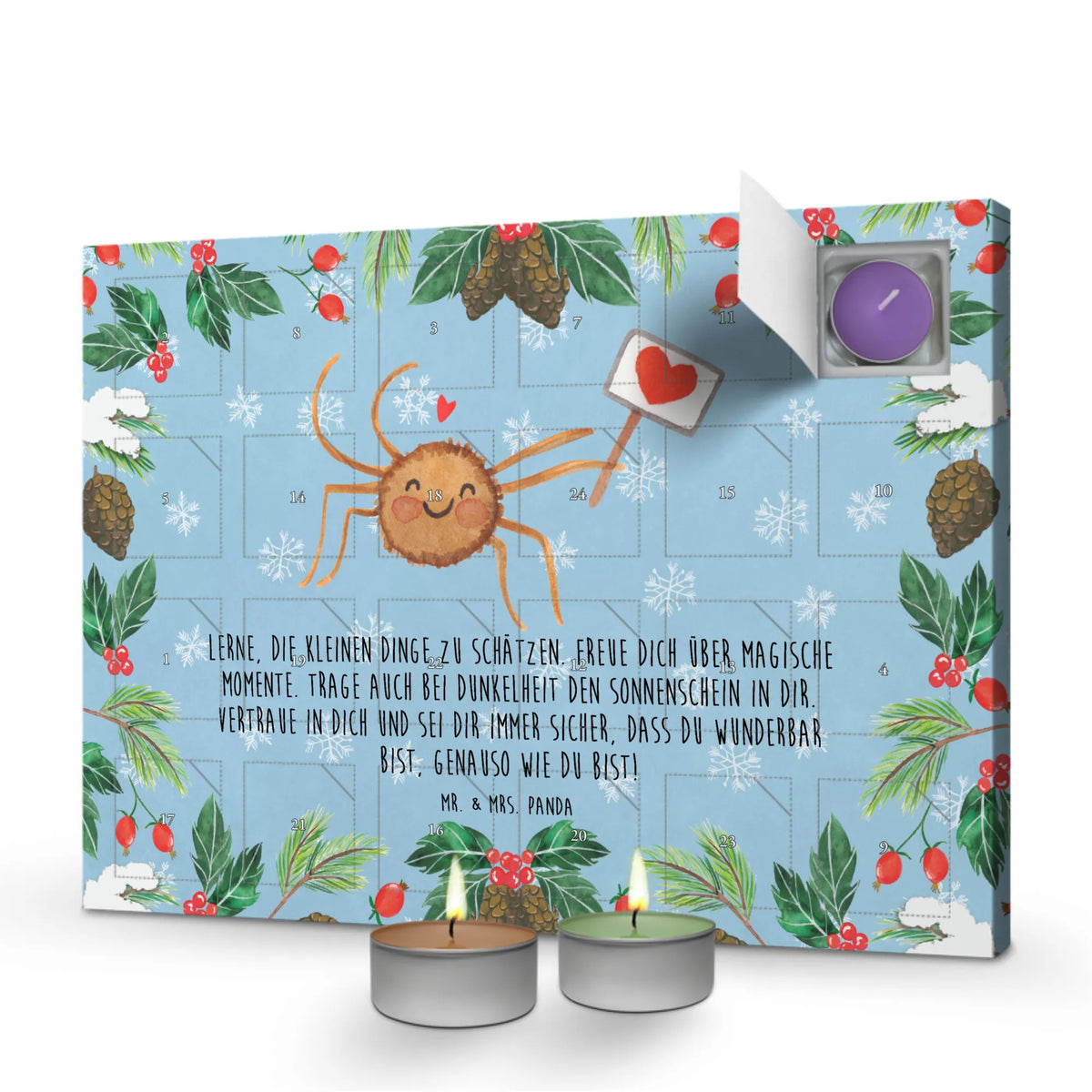 Duftkerzen Adventskalender Spinne Agathe Motivation