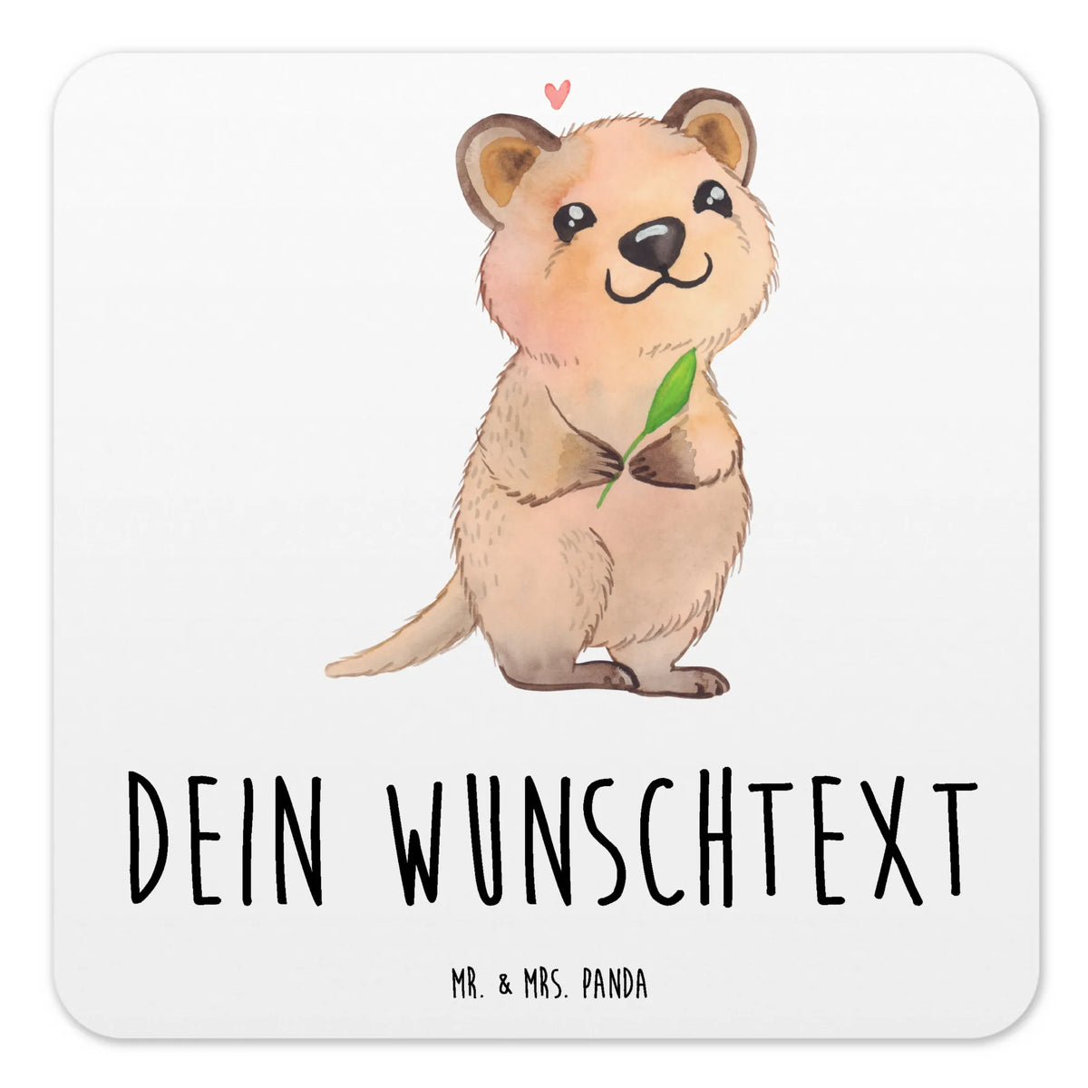 Personalised Coaster Set Quokka Happy card, gift ideas, gifts, small animals, cute, cute animal motives, hand drawn, funny sayings, good mood, special gifts, animal lover