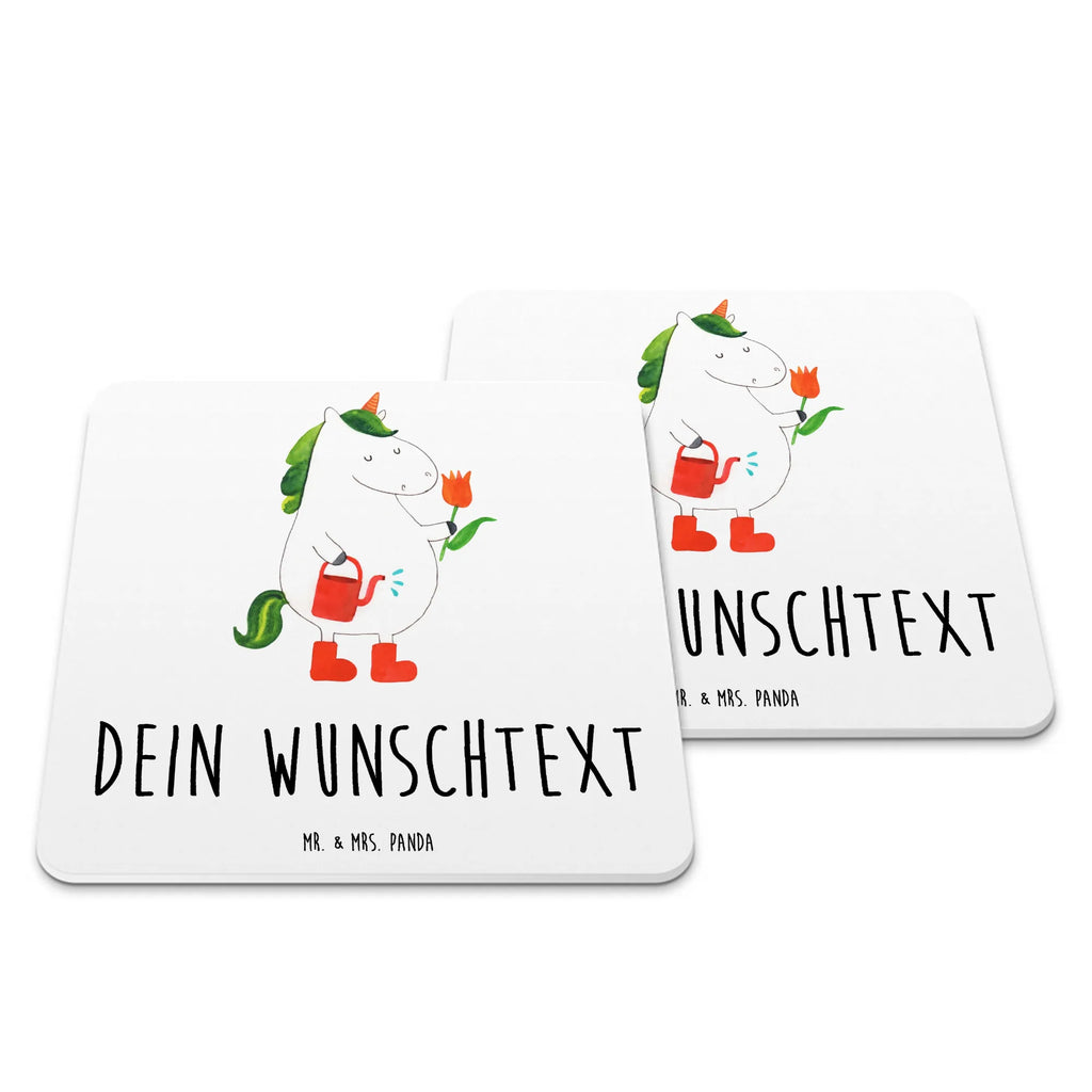Personalisiertes Untersetzer Set Einhorn Gärtner Personalisierte Untersetzer, Einhorn, Einhörner, Einhorn Deko, Unicorn, Luftballon, Gießkanne, Giesskanne, Lebenslust, Freude, Blume, Freundin, Garten, Stiefel