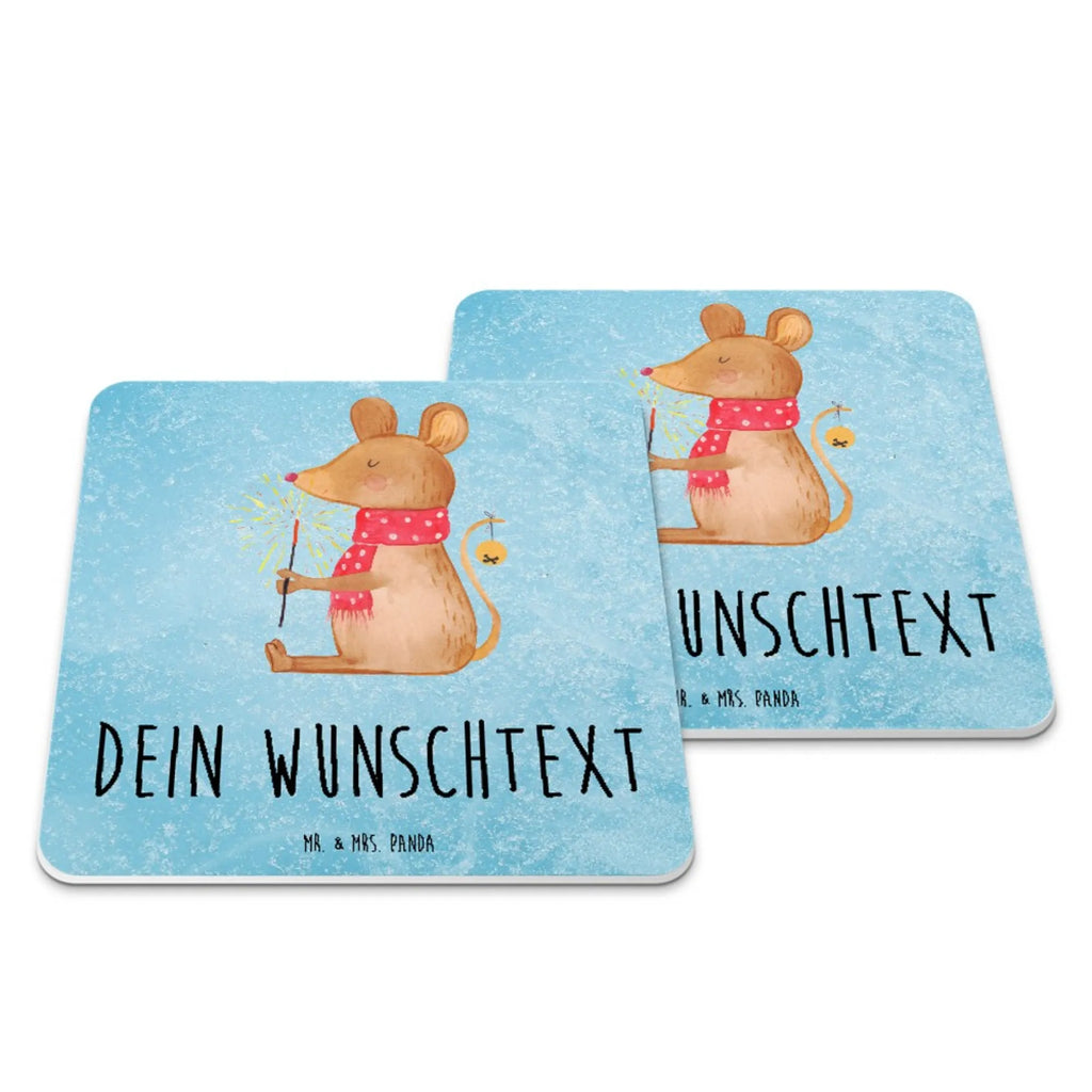 Personalised Coaster Set Mouse Christmas Personalisierte Untersetzer, Winter, Weihnachten, Weihnachtsdeko, Nikolaus, Advent, Heiligabend, Wintermotiv, Frohe Weihnachten, Weihnachtsgruß, Weihnachtsmotiv, Maus, Mäuschen, Weihnachtswunder
