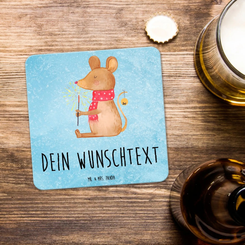 Personalised Coaster Set Mouse Christmas Personalisierte Untersetzer, Winter, Weihnachten, Weihnachtsdeko, Nikolaus, Advent, Heiligabend, Wintermotiv, Frohe Weihnachten, Weihnachtsgruß, Weihnachtsmotiv, Maus, Mäuschen, Weihnachtswunder