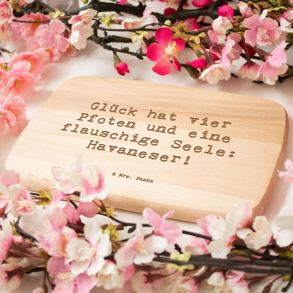 Serving board Saying Glück hat vier Pfoten und eine flauschige Seele: Havaneser! Board, cutting board, breakfast board, Dog, dog breed, purebred dog, dog owner, gift, animal lover, giving, puppy