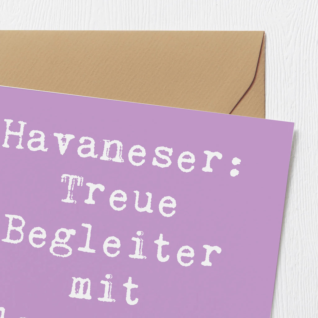 Deluxe Card Saying Havaneser: Treue Begleiter mit flauschigem Charme. Klappkarte, Karte, Geburtstagskarte, Hochwertige Grußkarte, Grußkarte, Hochwertige Klappkarte, Hochzeitskarte, Glückwunschkarte, Einladungskarte, Hund, Hunderasse, Rassehund, Hundebesitzer, Geschenk, Tierfreund, Schenken, Welpe
