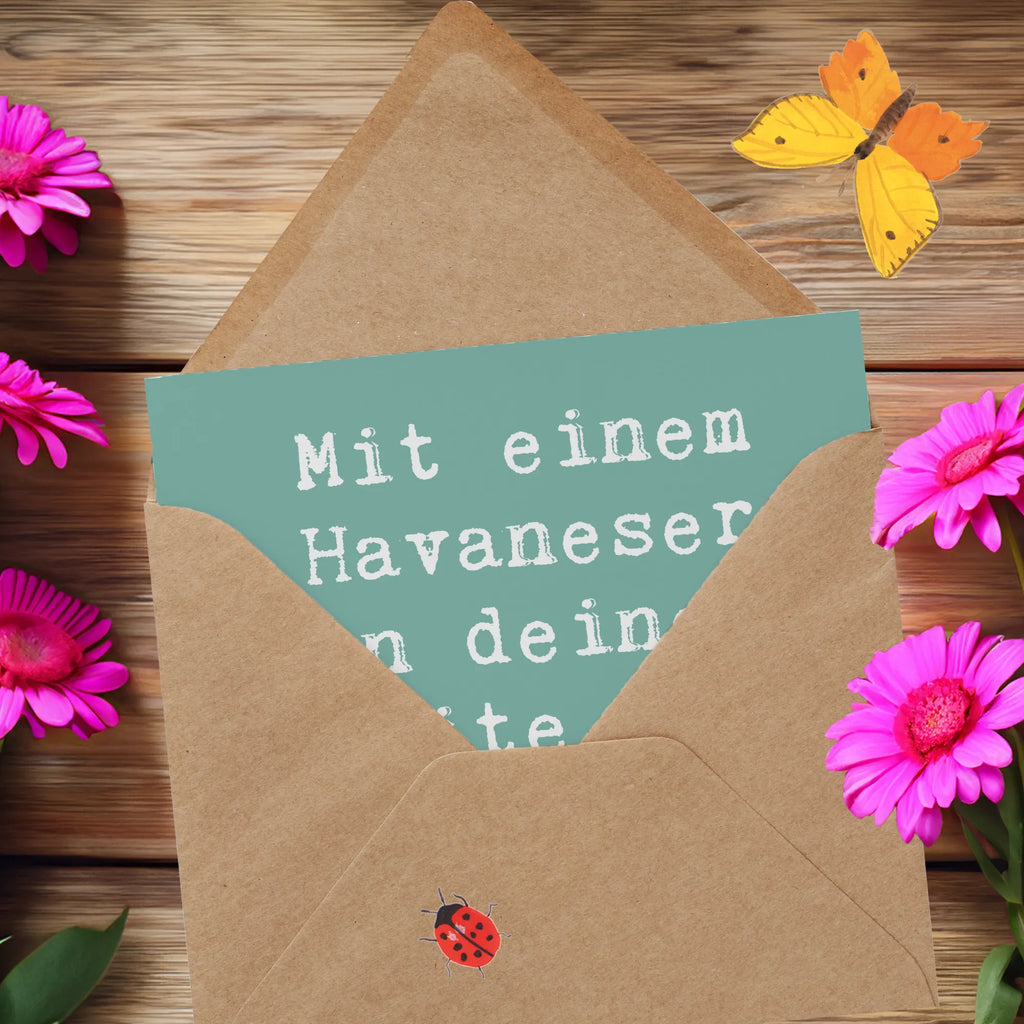 Deluxe Karte Spruch Havaneser Sonnenschein Hochwertige Klappkarte, Hochzeitskarte, Karte, Geburtstagskarte, Hochwertige Grußkarte, Klappkarte, Grußkarte, Einladungskarte, Glückwunschkarte, Hund, Hunderasse, Rassehund, Hundebesitzer, Geschenk, Tierfreund, Schenken, Welpe