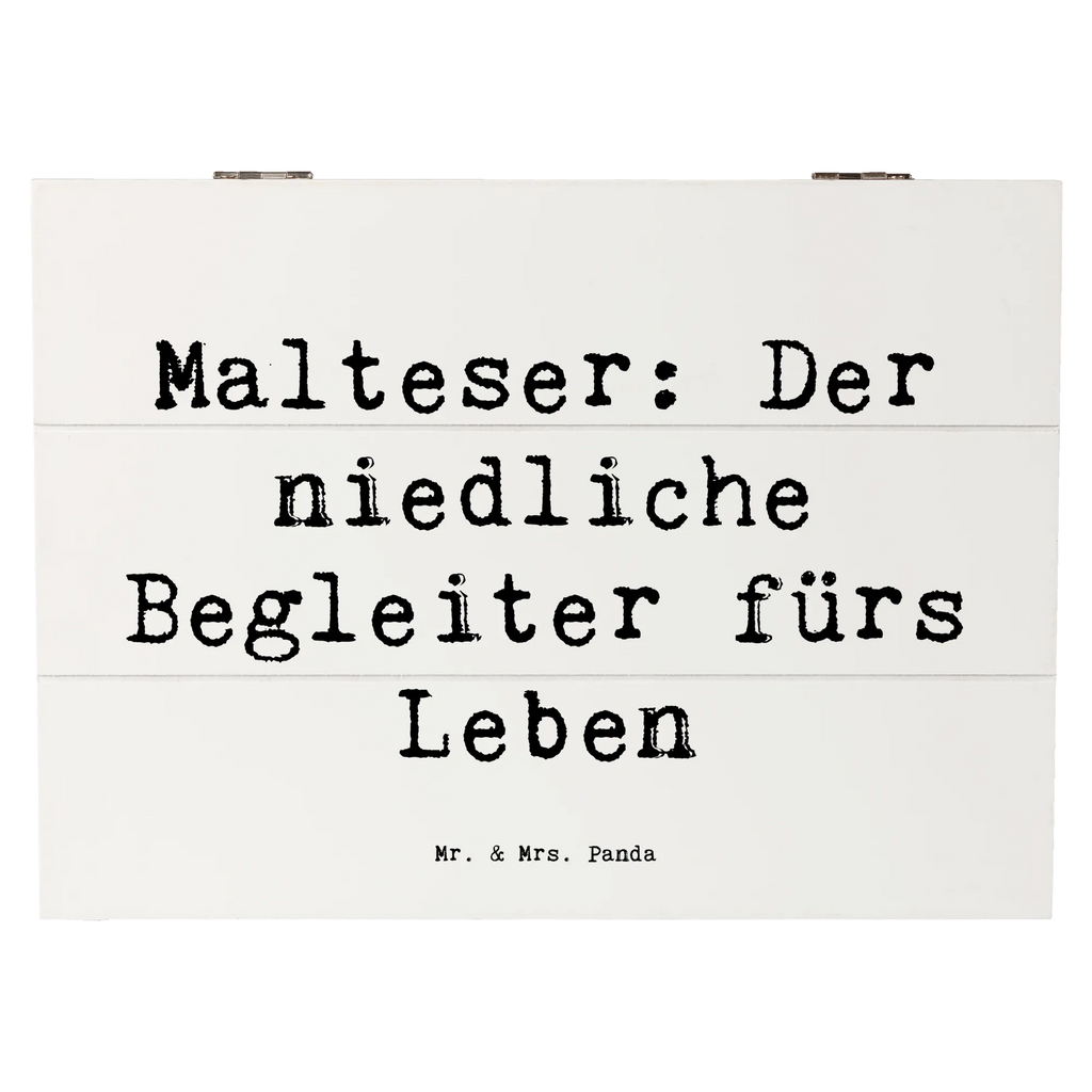 Holzkiste Spruch Malteser Begleiter Truhe, Erinnerungsbox, Holzkiste, Schatzkiste, Kiste, Erinnerungskiste, XXL, Aufbewahrungsbox, Dekokiste, Geschenkdose, Geschenkbox, Schatulle, Hund, Hunderasse, Rassehund, Hundebesitzer, Geschenk, Tierfreund, Schenken, Welpe