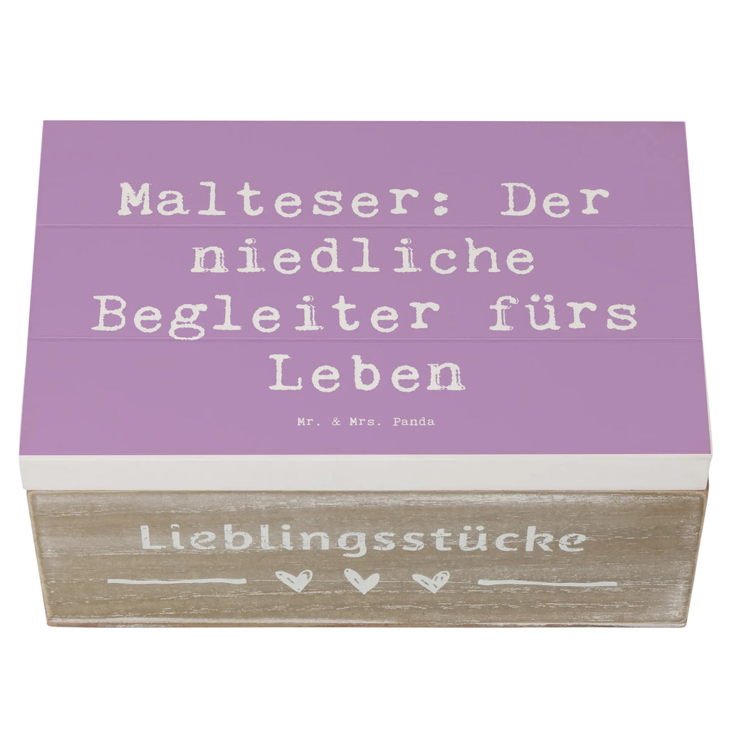 Holzkiste Spruch Malteser Begleiter Truhe, Erinnerungsbox, Holzkiste, Schatzkiste, Kiste, Erinnerungskiste, XXL, Aufbewahrungsbox, Dekokiste, Geschenkdose, Geschenkbox, Schatulle, Hund, Hunderasse, Rassehund, Hundebesitzer, Geschenk, Tierfreund, Schenken, Welpe