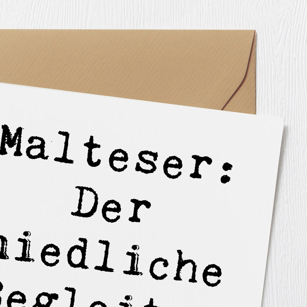 Deluxe Karte Spruch Malteser Begleiter Karte, Hochzeitskarte, Grußkarte, Glückwunschkarte, Hochwertige Grußkarte, Einladungskarte, Geburtstagskarte, Hochwertige Klappkarte, Klappkarte, Hund, Hunderasse, Rassehund, Hundebesitzer, Geschenk, Tierfreund, Schenken, Welpe