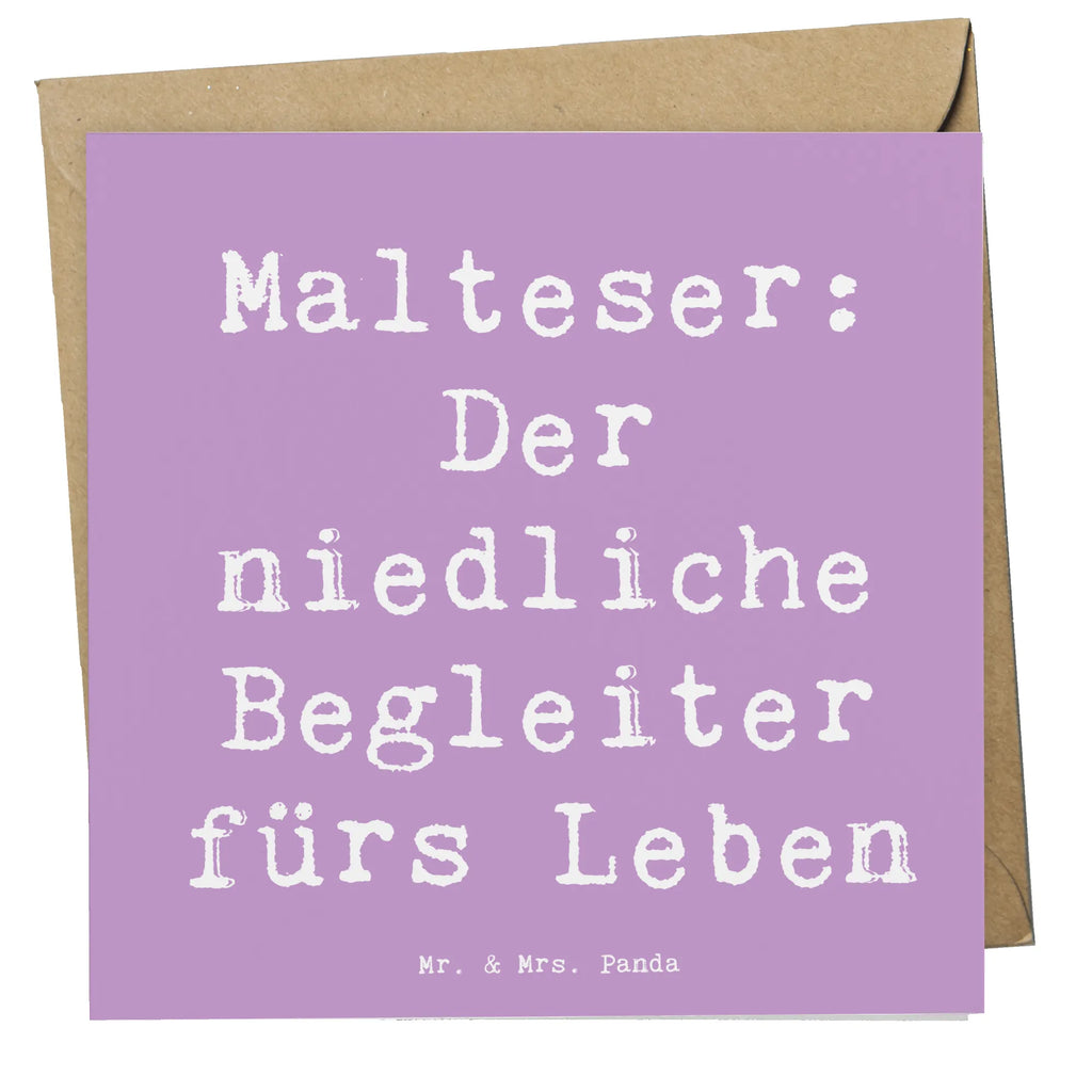 Deluxe Karte Spruch Malteser Begleiter Karte, Hochzeitskarte, Grußkarte, Glückwunschkarte, Hochwertige Grußkarte, Einladungskarte, Geburtstagskarte, Hochwertige Klappkarte, Klappkarte, Hund, Hunderasse, Rassehund, Hundebesitzer, Geschenk, Tierfreund, Schenken, Welpe