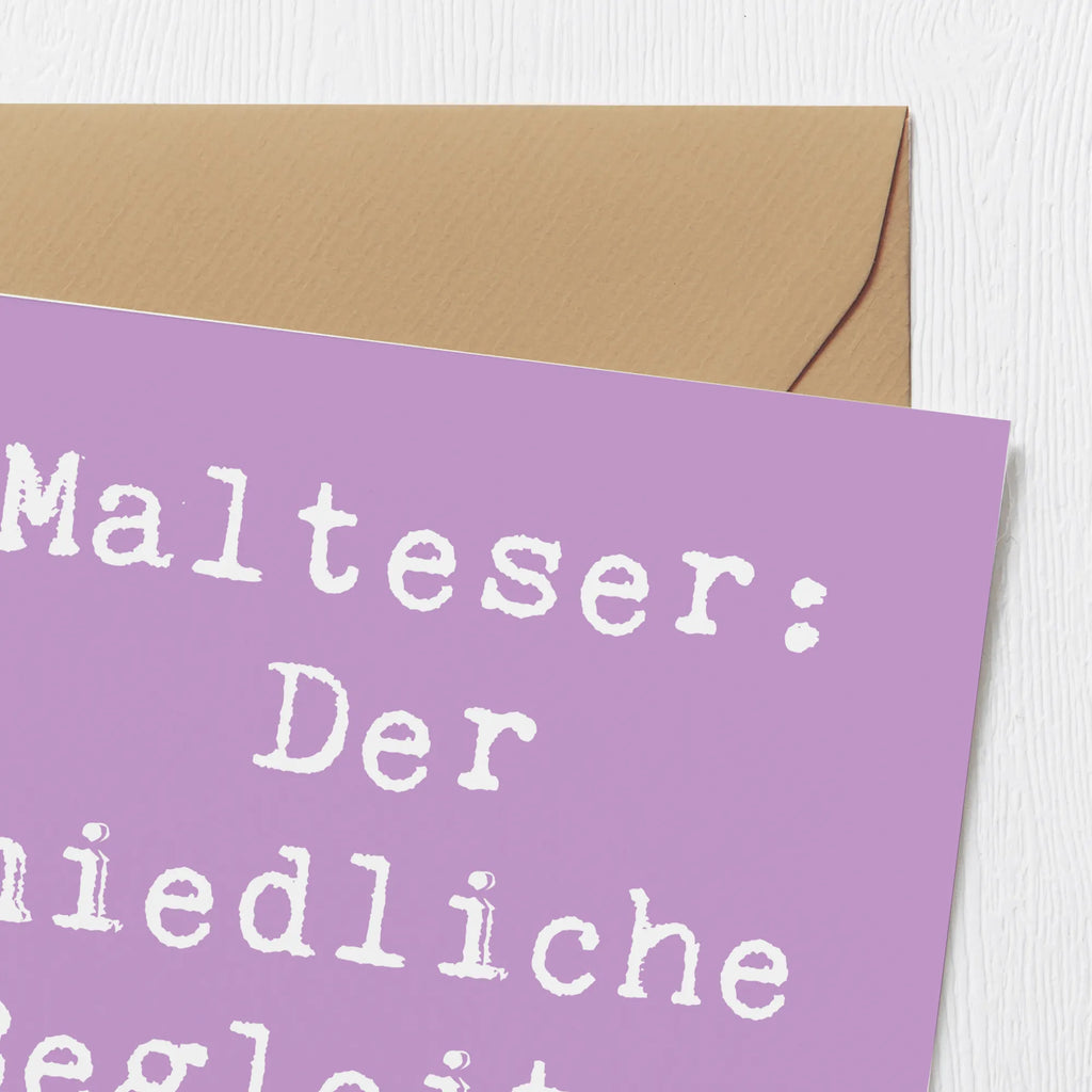 Deluxe Karte Spruch Malteser Begleiter Karte, Hochzeitskarte, Grußkarte, Glückwunschkarte, Hochwertige Grußkarte, Einladungskarte, Geburtstagskarte, Hochwertige Klappkarte, Klappkarte, Hund, Hunderasse, Rassehund, Hundebesitzer, Geschenk, Tierfreund, Schenken, Welpe