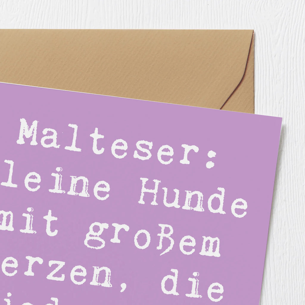 Deluxe Karte Spruch Malteser Herz Karte, Glückwunschkarte, Klappkarte, Geburtstagskarte, Grußkarte, Hochwertige Klappkarte, Einladungskarte, Hochzeitskarte, Hochwertige Grußkarte, Hund, Hunderasse, Rassehund, Hundebesitzer, Geschenk, Tierfreund, Schenken, Welpe