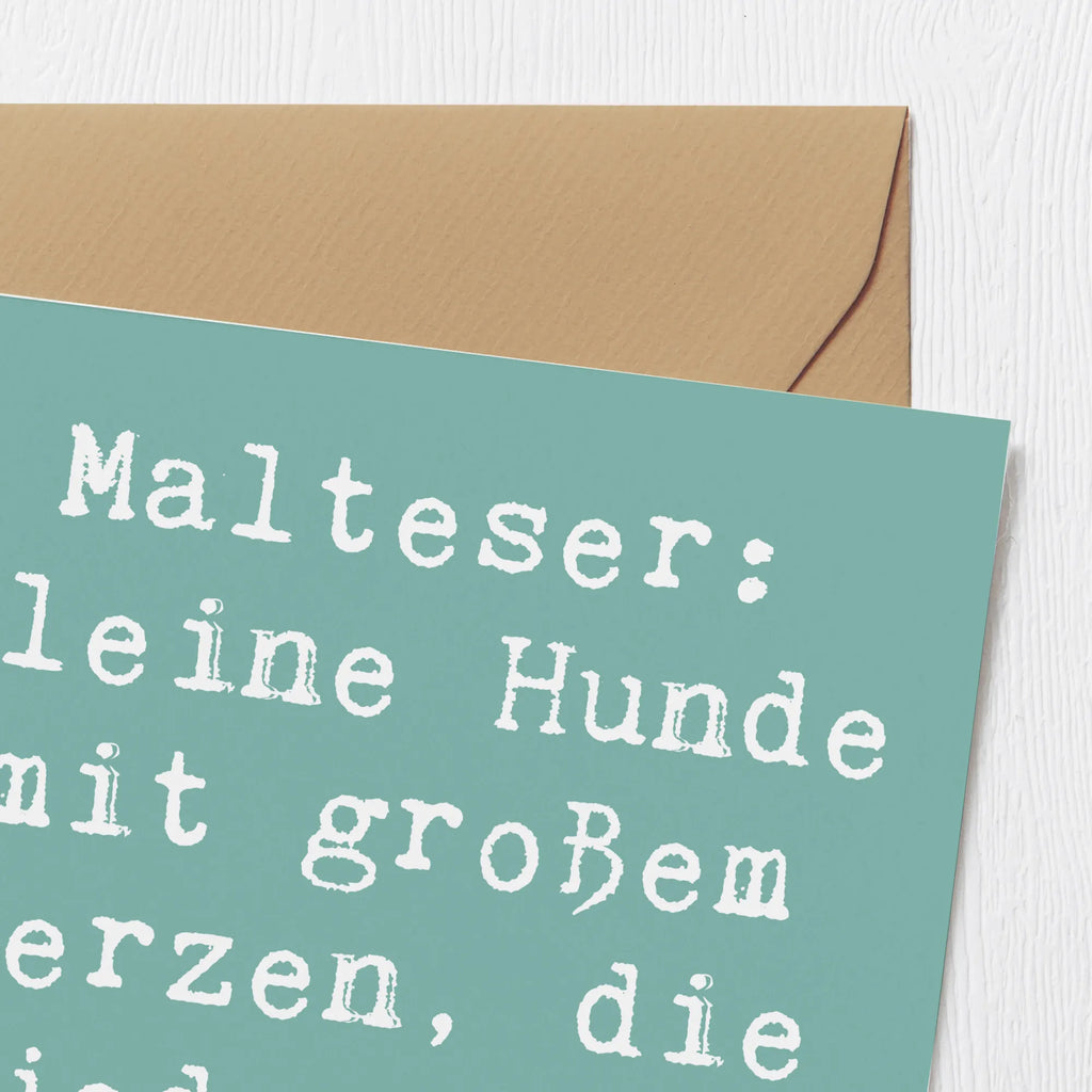 Deluxe Karte Spruch Malteser Herz Karte, Glückwunschkarte, Klappkarte, Geburtstagskarte, Grußkarte, Hochwertige Klappkarte, Einladungskarte, Hochzeitskarte, Hochwertige Grußkarte, Hund, Hunderasse, Rassehund, Hundebesitzer, Geschenk, Tierfreund, Schenken, Welpe