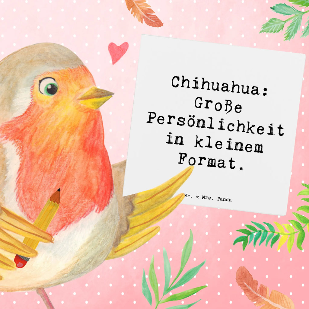 Deluxe Card Saying Chihuahua: Große Persönlichkeit in kleinem Format. Karte, Grußkarte, Klappkarte, Hochwertige Grußkarte, Glückwunschkarte, Hochwertige Klappkarte, Geburtstagskarte, Hochzeitskarte, Einladungskarte, Hund, Hunderasse, Rassehund, Hundebesitzer, Geschenk, Tierfreund, Schenken, Welpe