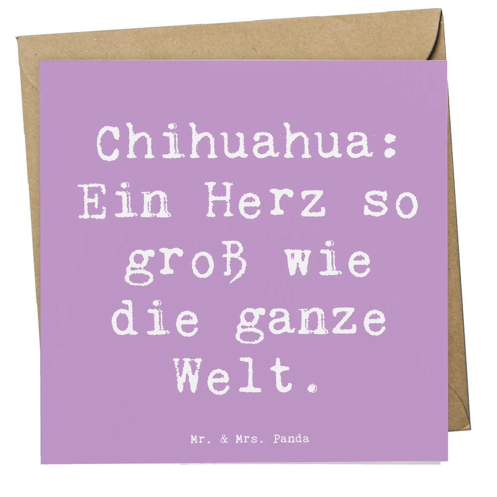 Deluxe Card Saying Chihuahua: Ein Herz so groß wie die ganze Welt. Hochwertige Klappkarte, Einladungskarte, Glückwunschkarte, Grußkarte, Hochzeitskarte, Karte, Geburtstagskarte, Klappkarte, Hochwertige Grußkarte, Hund, Hunderasse, Rassehund, Hundebesitzer, Geschenk, Tierfreund, Schenken, Welpe