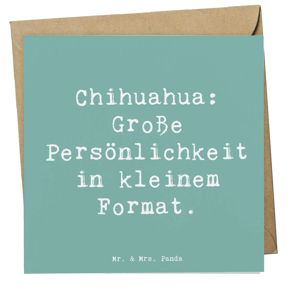 Deluxe Card Saying Chihuahua: Große Persönlichkeit in kleinem Format. Karte, Grußkarte, Klappkarte, Hochwertige Grußkarte, Glückwunschkarte, Hochwertige Klappkarte, Geburtstagskarte, Hochzeitskarte, Einladungskarte, Hund, Hunderasse, Rassehund, Hundebesitzer, Geschenk, Tierfreund, Schenken, Welpe