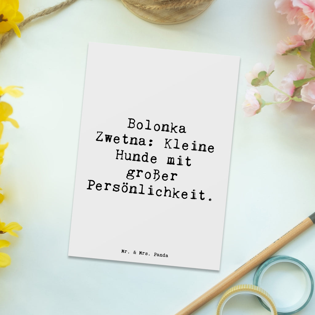Postcard Saying Bolonka Zwetna: Kleine Hunde mit großer Persönlichkeit. Einladung, Karte, Einladungskarten Geburtstag, Grußkarte, Ansichtskarte, Dankeskarte, Postkarte, Ansichtskarten, Einladungskarte, Geburtstagskarte, Geschenkkarte, Einladung Geburtstag, Hund, Hunderasse, Rassehund, Hundebesitzer, Geschenk, Tierfreund, Schenken, Welpe