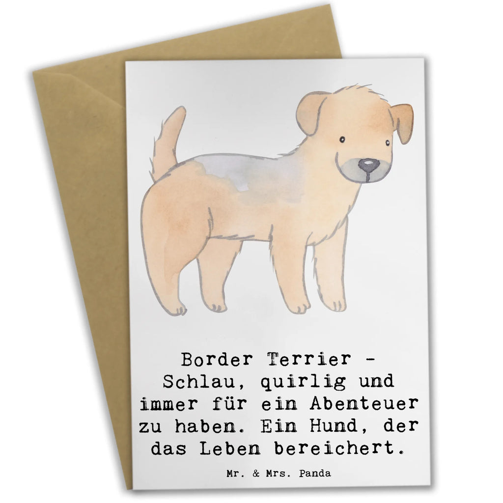 Greetings card Border Terrier - Schlau, quirlig und immer für ein Abenteuer zu haben. Ein Hund, der das Leben bereichert. Geburtstagskarte, Grußkarte, Glückwunschkarte, Karte, Hochzeitskarte, Klappkarte, Ansichtskarten, Einladungskarte, Hund, Hunderasse, Rassehund, Hundebesitzer, Geschenk, Tierfreund, Schenken, Welpe
