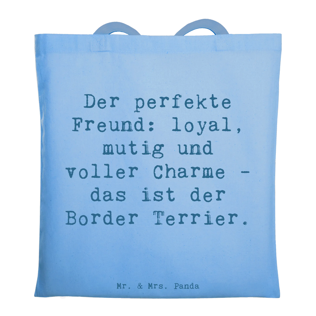 Tote bag Saying Der perfekte Freund: loyal, mutig und voller Charme - das ist der Border Terrier. Umhängetasche, Jutebeutel, Einkaufstüte, Stoffbeutel, Tasche, Jutetasche, Tragetasche, Stofftasche, Shopper, Einkaufstasche, Beuteltasche, Schultertasche, Beutel, Laptoptasche, Badetasche, Strandtasche, Hund, Hunderasse, Rassehund, Hundebesitzer, Geschenk, Tierfreund, Schenken, Welpe