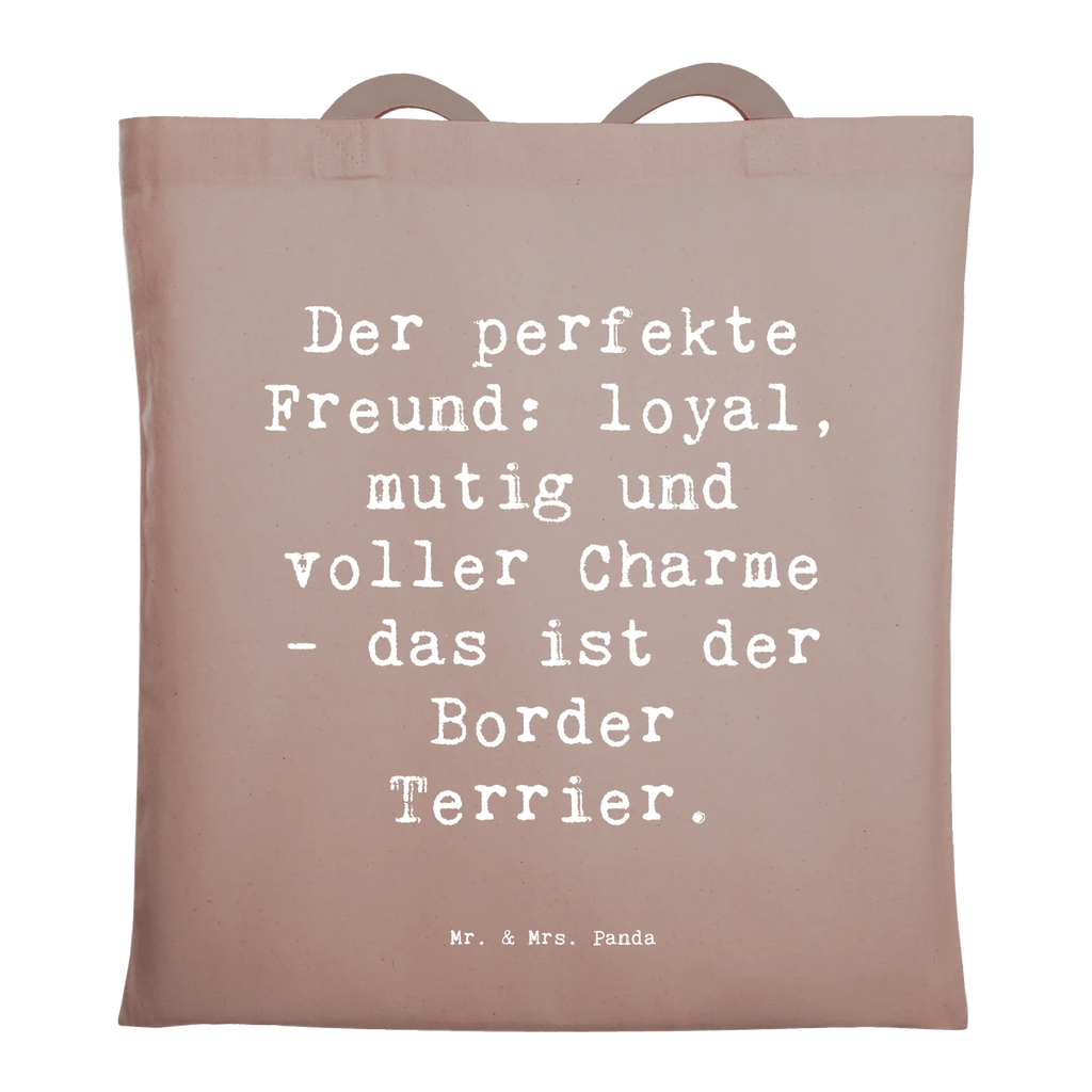 Tote bag Saying Der perfekte Freund: loyal, mutig und voller Charme - das ist der Border Terrier. Umhängetasche, Jutebeutel, Einkaufstüte, Stoffbeutel, Tasche, Jutetasche, Tragetasche, Stofftasche, Shopper, Einkaufstasche, Beuteltasche, Schultertasche, Beutel, Laptoptasche, Badetasche, Strandtasche, Hund, Hunderasse, Rassehund, Hundebesitzer, Geschenk, Tierfreund, Schenken, Welpe