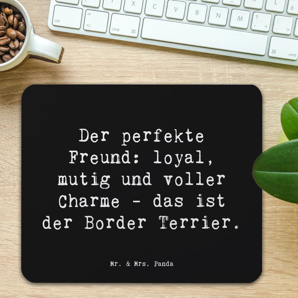 Mouse mat Saying Der perfekte Freund: loyal, mutig und voller Charme - das ist der Border Terrier. Designer Mauspad, Mausunterlage, Arbeitszimmer, Computer zubehör, Büroausstattung, Mousepad, Mauspad, Einzigartiges Mauspad, Mauspad Büro, PC Zubehör, Hund, Hunderasse, Rassehund, Hundebesitzer, Geschenk, Tierfreund, Schenken, Welpe