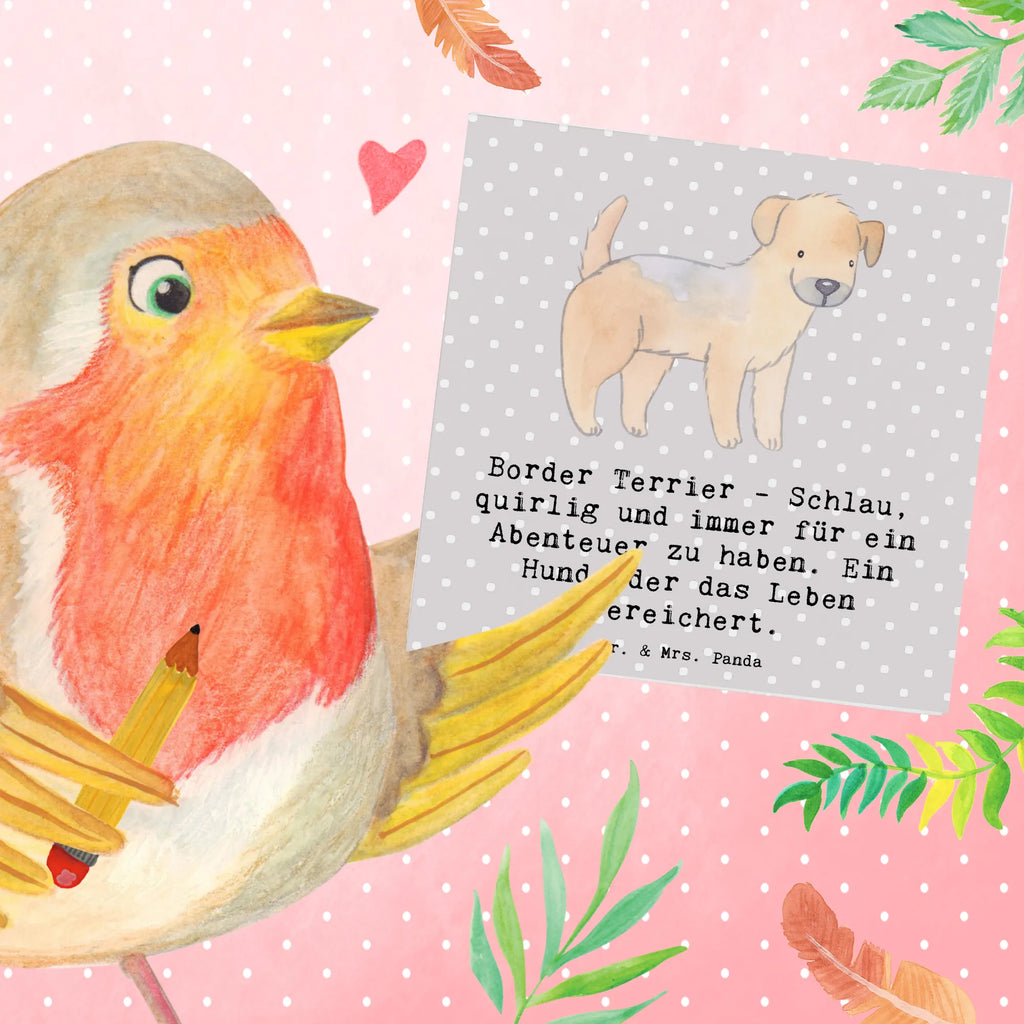 Deluxe Karte Border Terrier Abenteuer Grußkarte, Karte, Hochwertige Grußkarte, Klappkarte, Hochwertige Klappkarte, Einladungskarte, Geburtstagskarte, Hochzeitskarte, Glückwunschkarte, Hund, Hunderasse, Rassehund, Hundebesitzer, Geschenk, Tierfreund, Schenken, Welpe