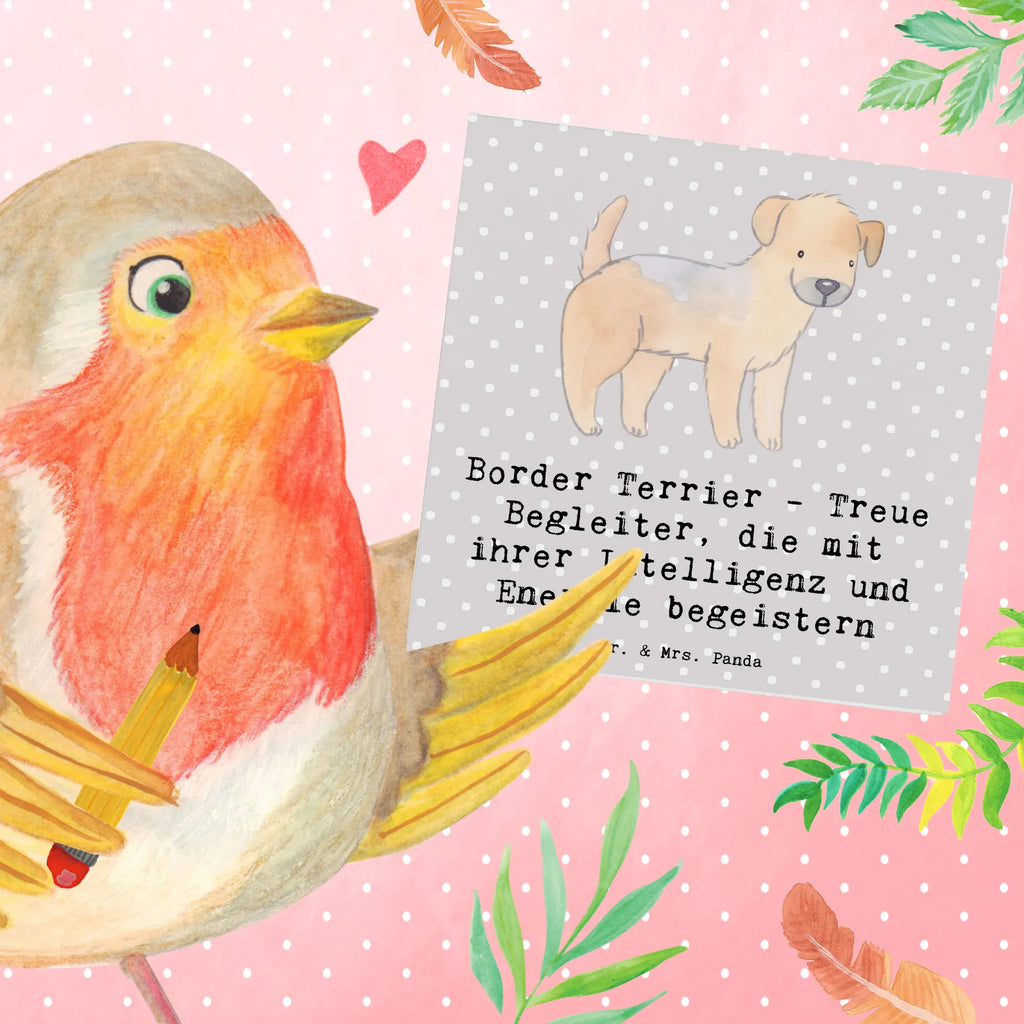 Deluxe Card Border Terrier - Treue Begleiter, die mit ihrer Intelligenz und Energie begeistern Klappkarte, Einladungskarte, Grußkarte, Karte, Glückwunschkarte, Hochzeitskarte, Hochwertige Klappkarte, Geburtstagskarte, Hochwertige Grußkarte, Hund, Hunderasse, Rassehund, Hundebesitzer, Geschenk, Tierfreund, Schenken, Welpe