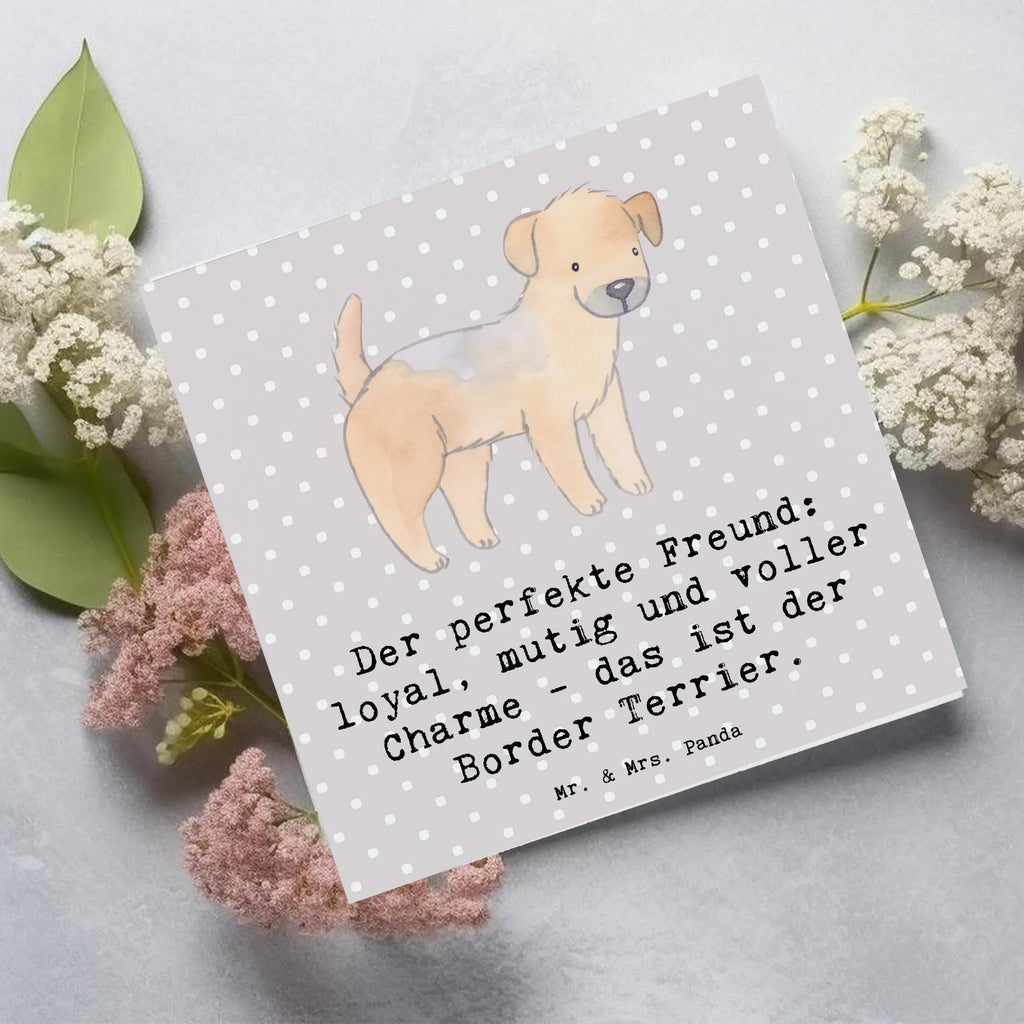 Deluxe Karte Border Terrier Freund Grußkarte, Karte, Hochwertige Klappkarte, Einladungskarte, Geburtstagskarte, Hochwertige Grußkarte, Glückwunschkarte, Klappkarte, Hochzeitskarte, Hund, Hunderasse, Rassehund, Hundebesitzer, Geschenk, Tierfreund, Schenken, Welpe