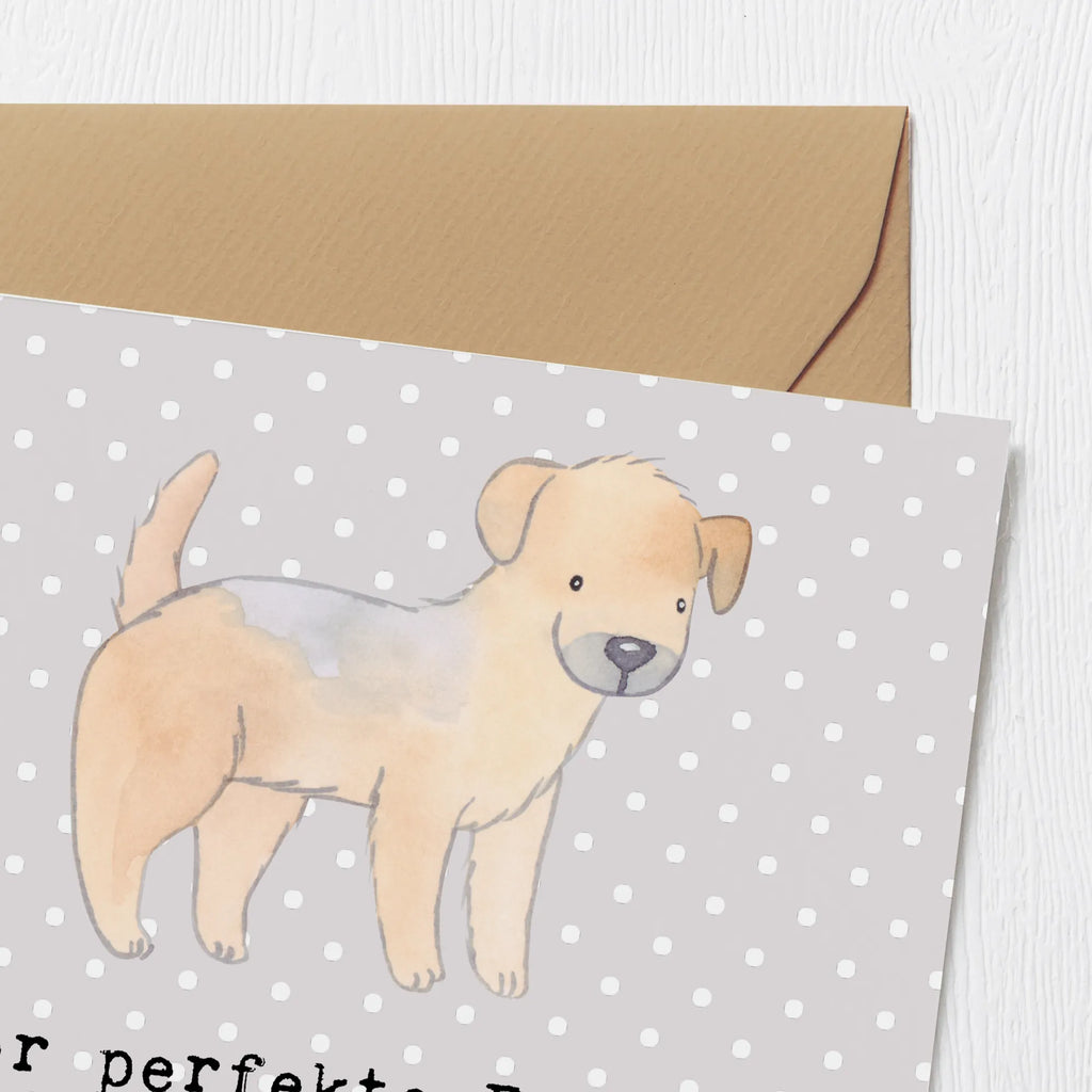 Deluxe Karte Border Terrier Freund Grußkarte, Karte, Hochwertige Klappkarte, Einladungskarte, Geburtstagskarte, Hochwertige Grußkarte, Glückwunschkarte, Klappkarte, Hochzeitskarte, Hund, Hunderasse, Rassehund, Hundebesitzer, Geschenk, Tierfreund, Schenken, Welpe