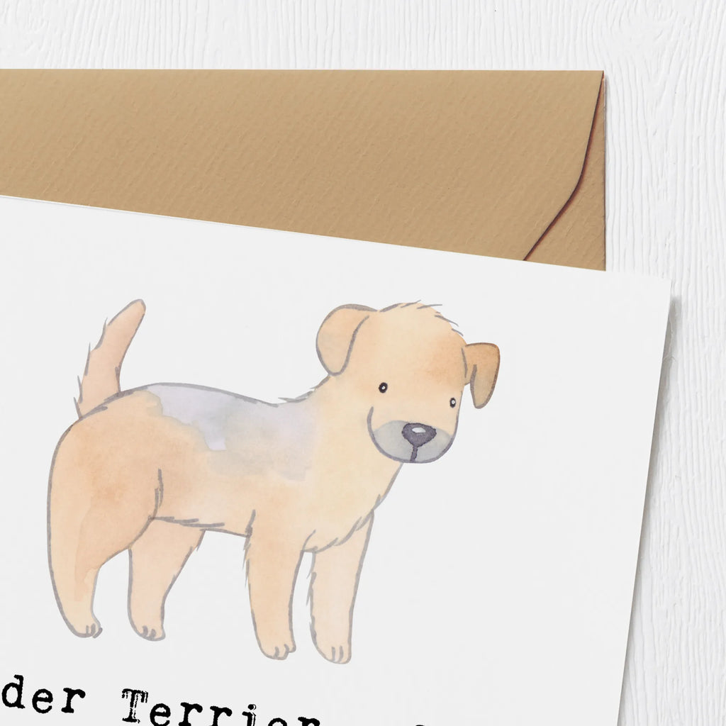 Deluxe Card Border Terrier - Treue Begleiter, die mit ihrer Intelligenz und Energie begeistern Klappkarte, Einladungskarte, Grußkarte, Karte, Glückwunschkarte, Hochzeitskarte, Hochwertige Klappkarte, Geburtstagskarte, Hochwertige Grußkarte, Hund, Hunderasse, Rassehund, Hundebesitzer, Geschenk, Tierfreund, Schenken, Welpe