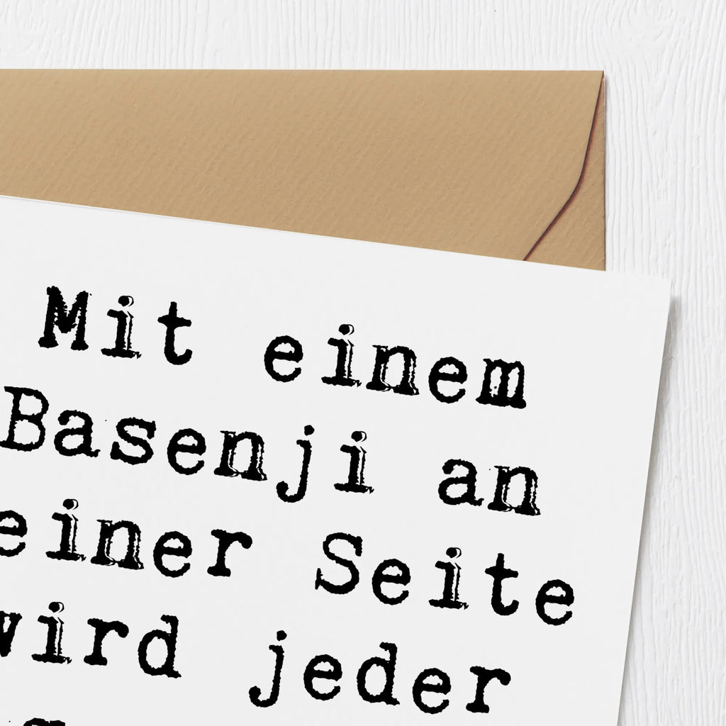 Deluxe Karte Spruch Basenji Freude Geburtstagskarte, Glückwunschkarte, Einladungskarte, Karte, Hochwertige Grußkarte, Klappkarte, Hochzeitskarte, Grußkarte, Hochwertige Klappkarte, Hund, Hunderasse, Rassehund, Hundebesitzer, Geschenk, Tierfreund, Schenken, Welpe
