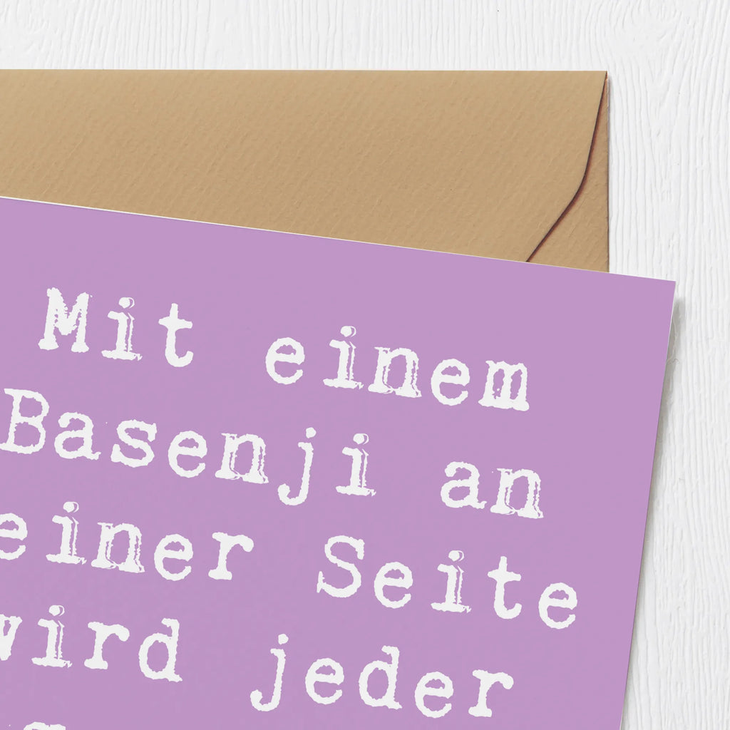 Deluxe Karte Spruch Basenji Freude Geburtstagskarte, Glückwunschkarte, Einladungskarte, Karte, Hochwertige Grußkarte, Klappkarte, Hochzeitskarte, Grußkarte, Hochwertige Klappkarte, Hund, Hunderasse, Rassehund, Hundebesitzer, Geschenk, Tierfreund, Schenken, Welpe