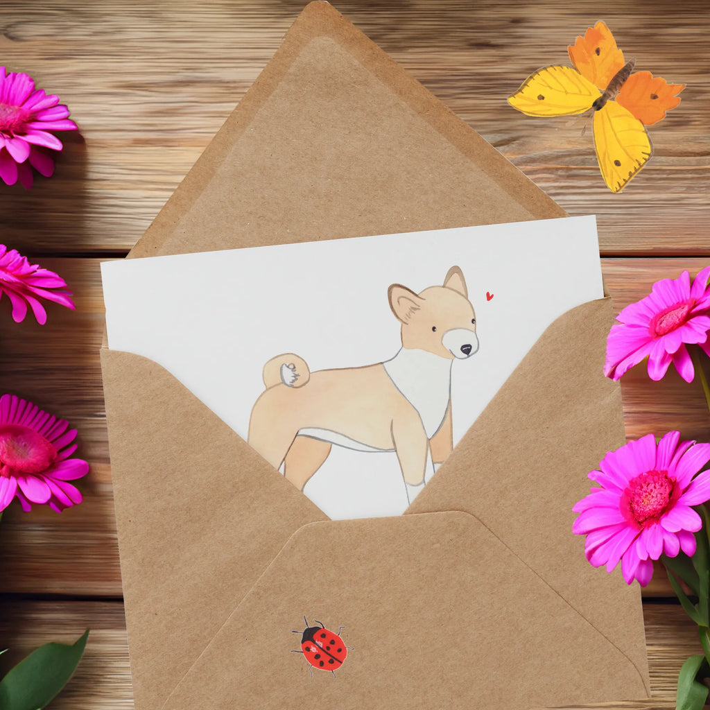 Deluxe Karte Basenji Freund Einladungskarte, Geburtstagskarte, Hochzeitskarte, Hochwertige Klappkarte, Hochwertige Grußkarte, Grußkarte, Glückwunschkarte, Karte, Klappkarte, Hund, Hunderasse, Rassehund, Hundebesitzer, Geschenk, Tierfreund, Schenken, Welpe