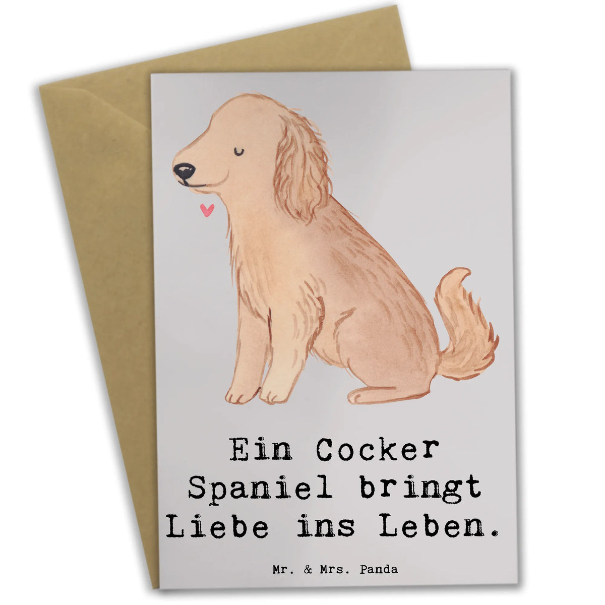 Greetings card Ein Cocker Spaniel bringt Liebe ins Leben. babykarte, jubiläumskarte, kommunionskarte, dankeskarten, glückwunschkarten, spruchkarte, neujahrskarte, weihnachtskarten, osterkarte, hochzeitskarten, Beileidskarte, Klappkarte, genesungskarte, vatertagskarte, valentinstagskarte, firmungskarte, einladungskarten, Grußkarte, Grußkarten, Glückwunschkarte, abiturkarte, Motivkarte, osterkarten, Hunderasse, Rassehund, Hundebesitzer, Tierfreund, Welpe, Hund, Schenken, Geschenk
