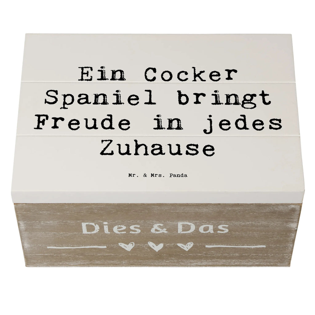Wooden chest Saying Ein Cocker Spaniel bringt Freude in jedes Zuhause Erinnerungskiste, Schatzkiste, Aufbewahrungsbox, Geschenkdose, Truhe, Dekokiste, Schatulle, XXL, Kiste, Geschenkbox, Erinnerungsbox, Holzkiste, Hund, Hunderasse, Rassehund, Hundebesitzer, Geschenk, Tierfreund, Schenken, Welpe