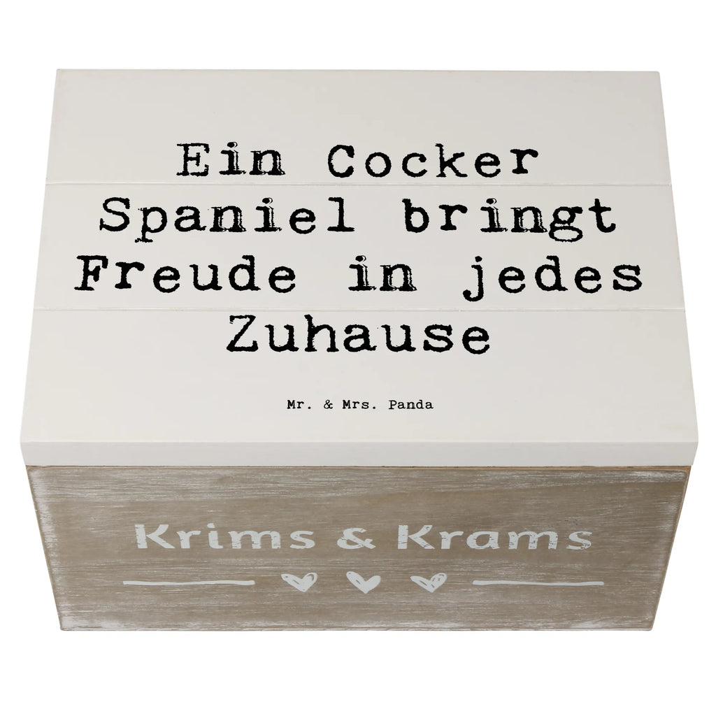 Wooden chest Saying Ein Cocker Spaniel bringt Freude in jedes Zuhause Erinnerungskiste, Schatzkiste, Aufbewahrungsbox, Geschenkdose, Truhe, Dekokiste, Schatulle, XXL, Kiste, Geschenkbox, Erinnerungsbox, Holzkiste, Hund, Hunderasse, Rassehund, Hundebesitzer, Geschenk, Tierfreund, Schenken, Welpe