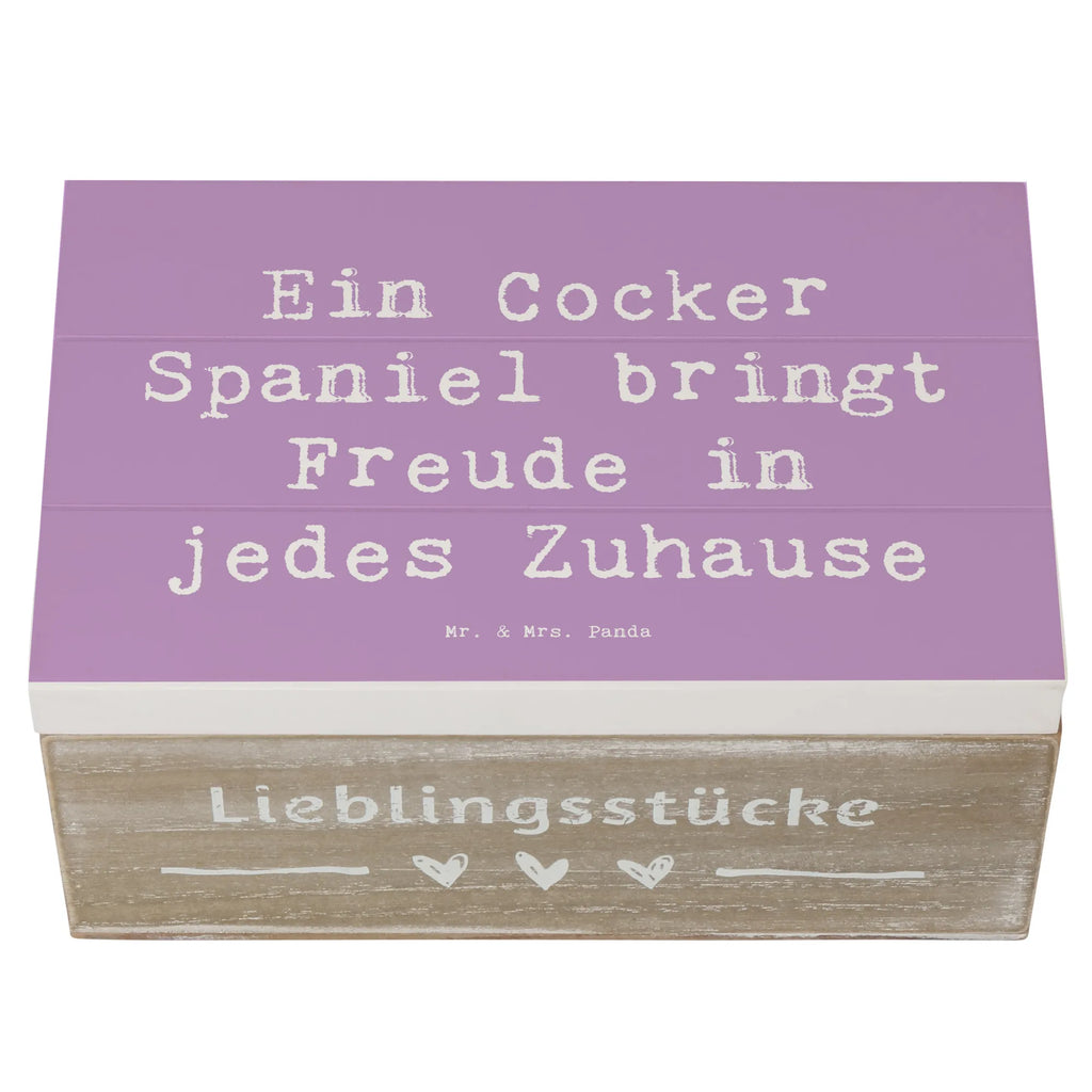 Wooden chest Saying Ein Cocker Spaniel bringt Freude in jedes Zuhause Erinnerungskiste, Schatzkiste, Aufbewahrungsbox, Geschenkdose, Truhe, Dekokiste, Schatulle, XXL, Kiste, Geschenkbox, Erinnerungsbox, Holzkiste, Hund, Hunderasse, Rassehund, Hundebesitzer, Geschenk, Tierfreund, Schenken, Welpe