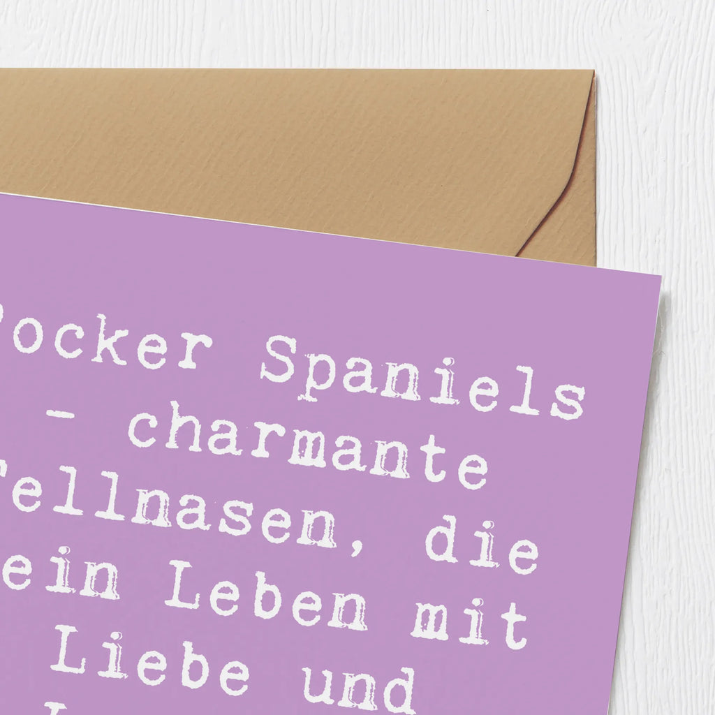 Deluxe Karte Spruch Cocker Spaniel Liebe Grußkarte, Hochzeitskarte, Glückwunschkarte, Klappkarte, Einladungskarte, Geburtstagskarte, Karte, Hochwertige Klappkarte, Hochwertige Grußkarte, Hund, Hunderasse, Rassehund, Hundebesitzer, Geschenk, Tierfreund, Schenken, Welpe