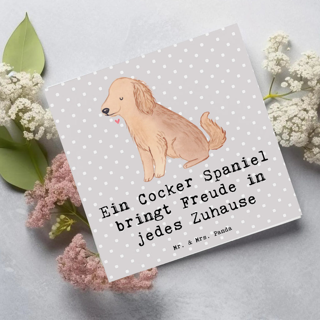 Deluxe Karte Cocker Spaniel Freude Klappkarte, Einladungskarte, Glückwunschkarte, Grußkarte, Hochwertige Grußkarte, Karte, Hochwertige Klappkarte, Geburtstagskarte, Hochzeitskarte, Hund, Hunderasse, Rassehund, Hundebesitzer, Geschenk, Tierfreund, Schenken, Welpe