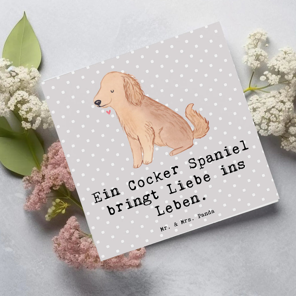 Deluxe Card Ein Cocker Spaniel bringt Liebe ins Leben. Karte, Grußkarte, Hochzeitskarte, Einladungskarte, Glückwunschkarte, Klappkarte, Hochwertige Grußkarte, Geburtstagskarte, Hochwertige Klappkarte, Hund, Hunderasse, Rassehund, Hundebesitzer, Geschenk, Tierfreund, Schenken, Welpe
