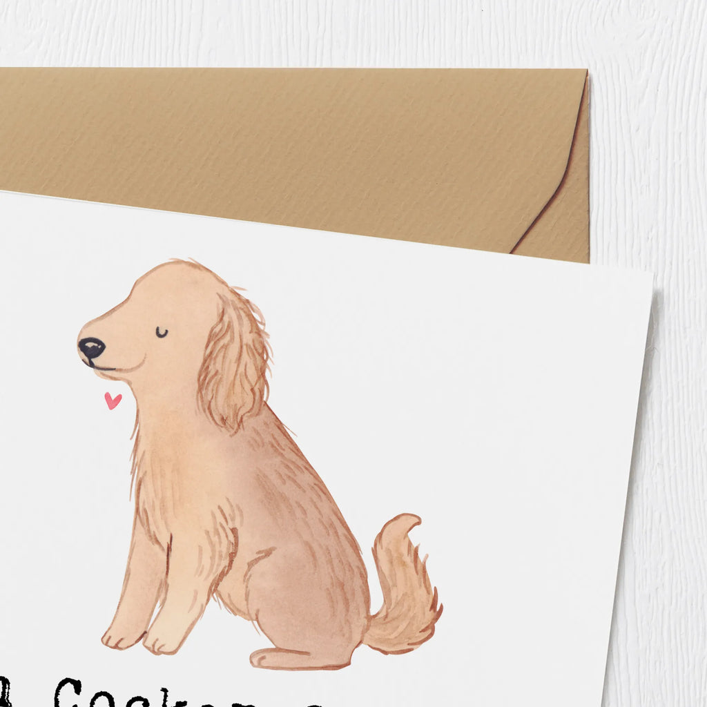 Deluxe Karte Cocker Spaniel Freude Klappkarte, Einladungskarte, Glückwunschkarte, Grußkarte, Hochwertige Grußkarte, Karte, Hochwertige Klappkarte, Geburtstagskarte, Hochzeitskarte, Hund, Hunderasse, Rassehund, Hundebesitzer, Geschenk, Tierfreund, Schenken, Welpe