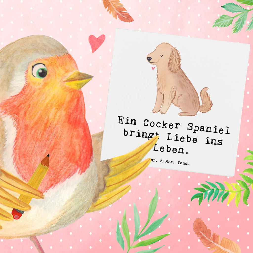Deluxe Card Ein Cocker Spaniel bringt Liebe ins Leben. Karte, Grußkarte, Hochzeitskarte, Einladungskarte, Glückwunschkarte, Klappkarte, Hochwertige Grußkarte, Geburtstagskarte, Hochwertige Klappkarte, Hund, Hunderasse, Rassehund, Hundebesitzer, Geschenk, Tierfreund, Schenken, Welpe