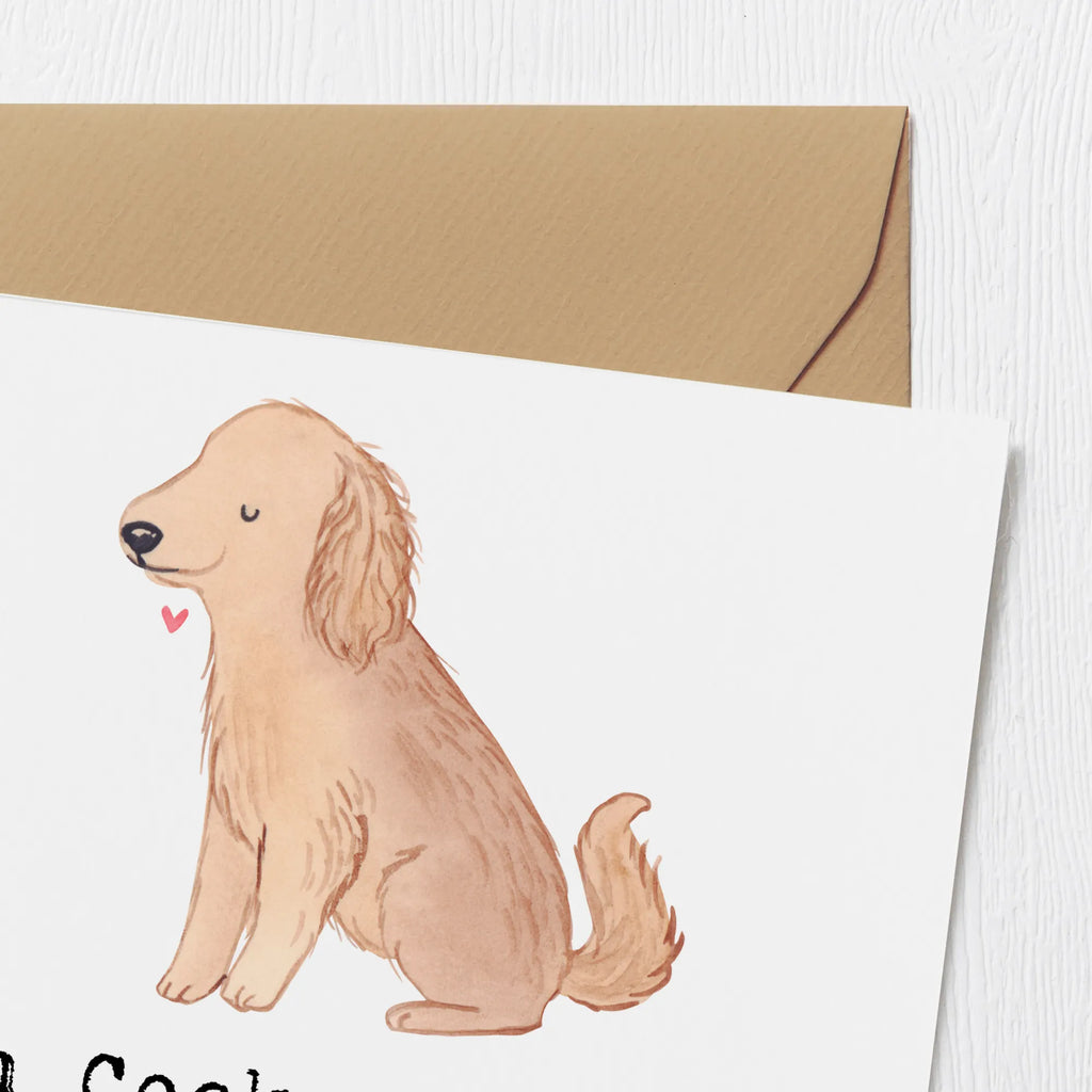 Deluxe Card Ein Cocker Spaniel bringt Liebe ins Leben. Karte, Grußkarte, Hochzeitskarte, Einladungskarte, Glückwunschkarte, Klappkarte, Hochwertige Grußkarte, Geburtstagskarte, Hochwertige Klappkarte, Hund, Hunderasse, Rassehund, Hundebesitzer, Geschenk, Tierfreund, Schenken, Welpe