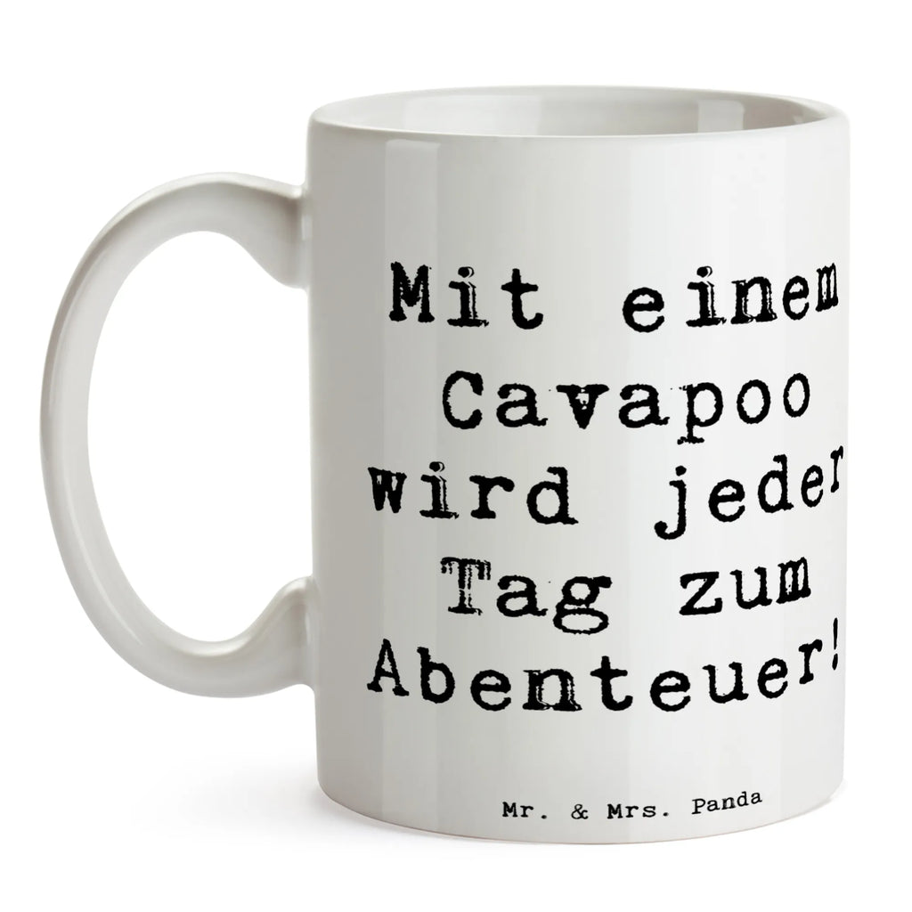 Tasse Spruch Cavapoo Abenteuer Teetasse, Bürotasse, Tasse, Geschenktasse, Tasse mit Zitaten, Tasse mit Motiven, Kaffeetasse, Porzellantasse, Keramiktasse, Hund, Hunderasse, Rassehund, Hundebesitzer, Geschenk, Tierfreund, Schenken, Welpe