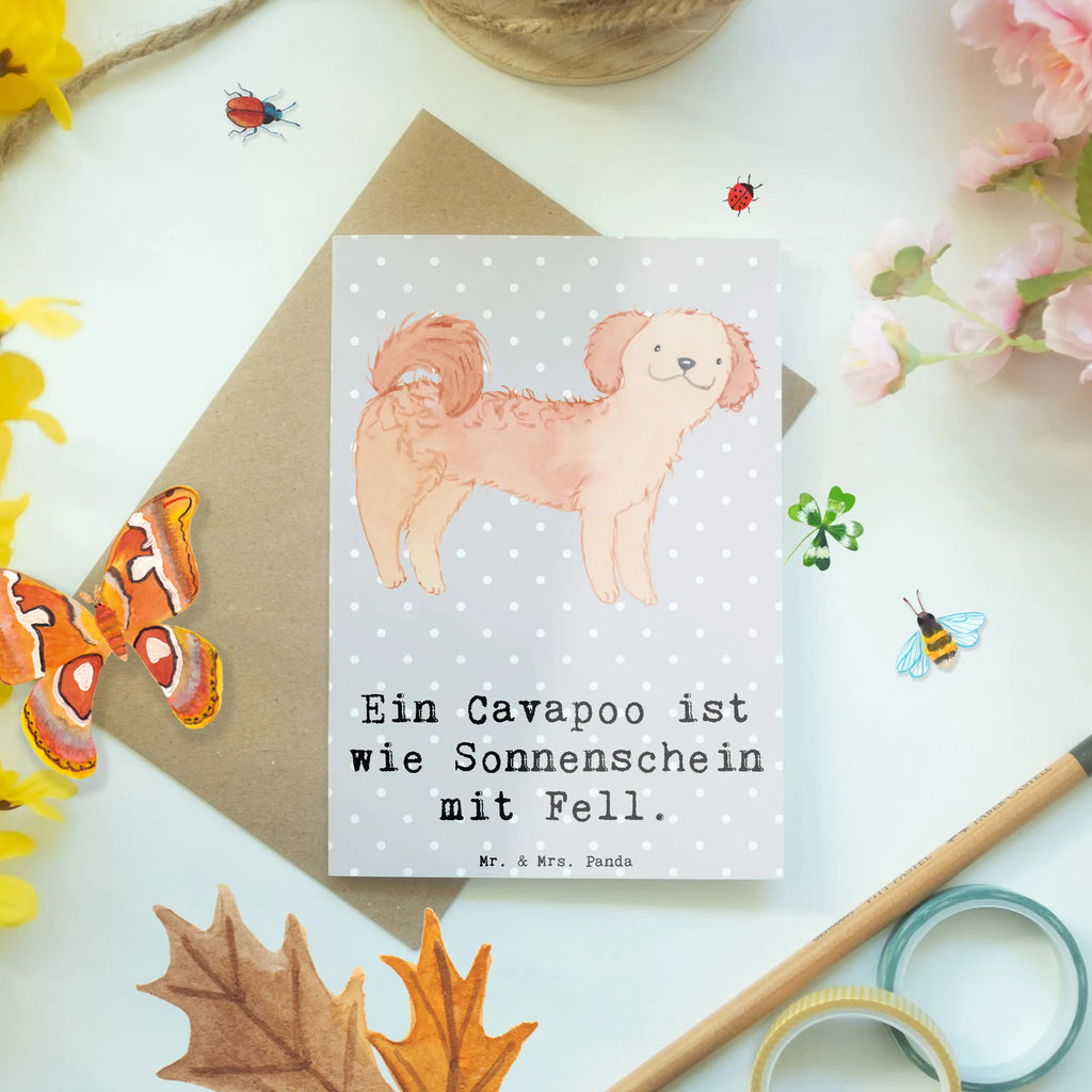 Grußkarte Cavapoo Sonnenschein Einladungskarte, Ansichtskarten, Geburtstagskarte, Hochzeitskarte, Karte, Grußkarte, Klappkarte, Glückwunschkarte, Hund, Hunderasse, Rassehund, Hundebesitzer, Geschenk, Tierfreund, Schenken, Welpe