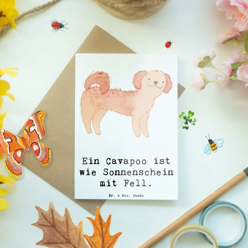 Grußkarte Cavapoo Sonnenschein Einladungskarte, Ansichtskarten, Geburtstagskarte, Hochzeitskarte, Karte, Grußkarte, Klappkarte, Glückwunschkarte, Hund, Hunderasse, Rassehund, Hundebesitzer, Geschenk, Tierfreund, Schenken, Welpe