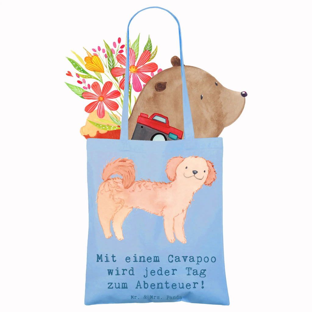 Tragetasche Cavapoo Abenteuer Stoffbeutel, Laptoptasche, Beuteltasche, Shopper, Strandtasche, Schultertasche, Umhängetasche, Einkaufstasche, Jutebeutel, Badetasche, Beutel, Einkaufstüte, Jutetasche, Tragetasche, Tasche, Stofftasche, Hund, Hunderasse, Rassehund, Hundebesitzer, Geschenk, Tierfreund, Schenken, Welpe