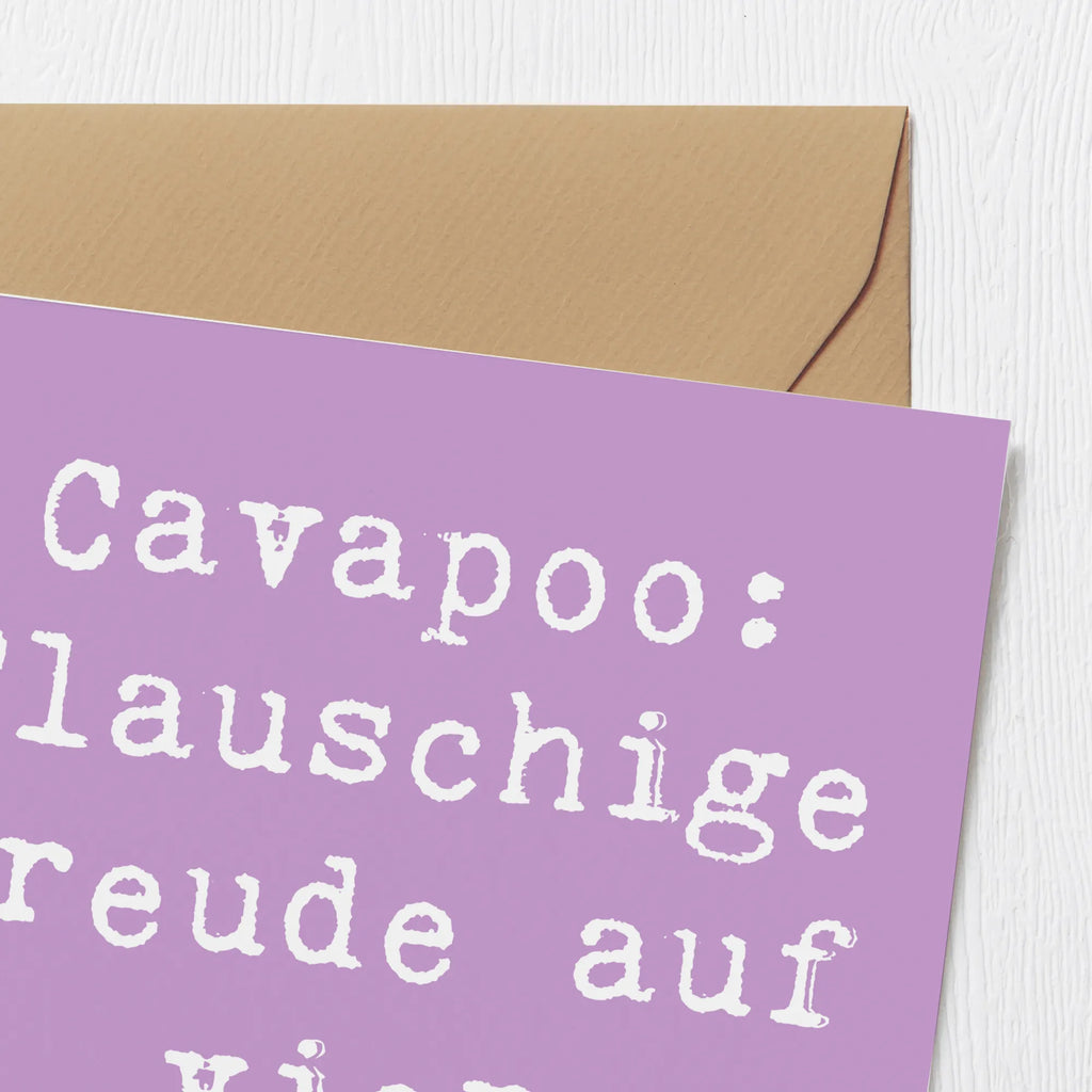 Deluxe Karte Spruch Cavapoo Flauschigkeit Hochwertige Grußkarte, Geburtstagskarte, Klappkarte, Einladungskarte, Grußkarte, Karte, Hochzeitskarte, Glückwunschkarte, Hochwertige Klappkarte, Hund, Hunderasse, Rassehund, Hundebesitzer, Geschenk, Tierfreund, Schenken, Welpe