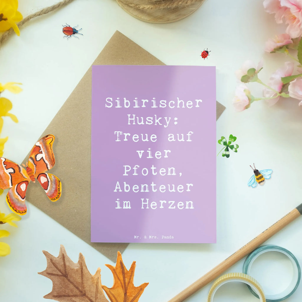 Greetings card Saying Sibirischer Husky: Treue auf vier Pfoten, Abenteuer im Herzen Hochzeitskarte, Geburtstagskarte, Einladungskarte, Ansichtskarten, Grußkarte, Karte, Glückwunschkarte, Klappkarte, Hund, Hunderasse, Rassehund, Hundebesitzer, Geschenk, Tierfreund, Schenken, Welpe